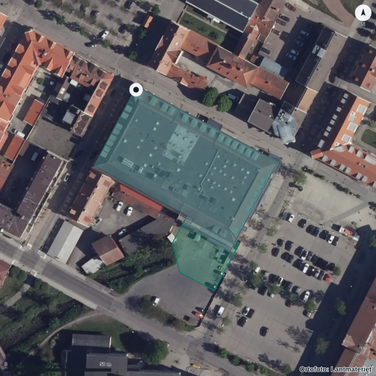Aerial view of Kompetenscentrum, orthophoto from Lantmäteriet