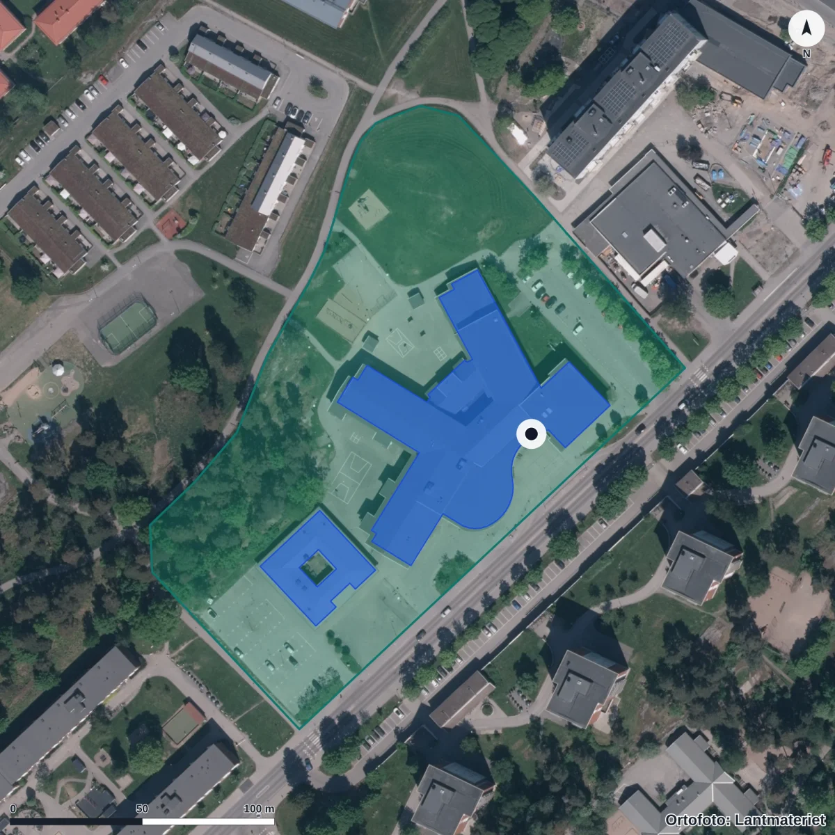 Aerial view of Kronan, orthophoto from Lantmäteriet