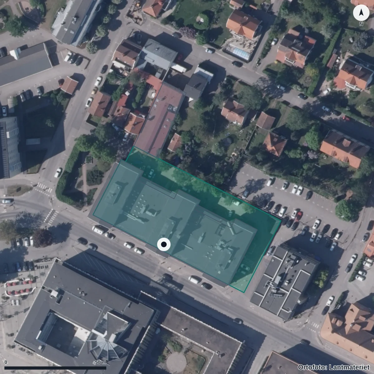 Flygbild över Kunskapsnavet, ortofoto från Lantmäteriet