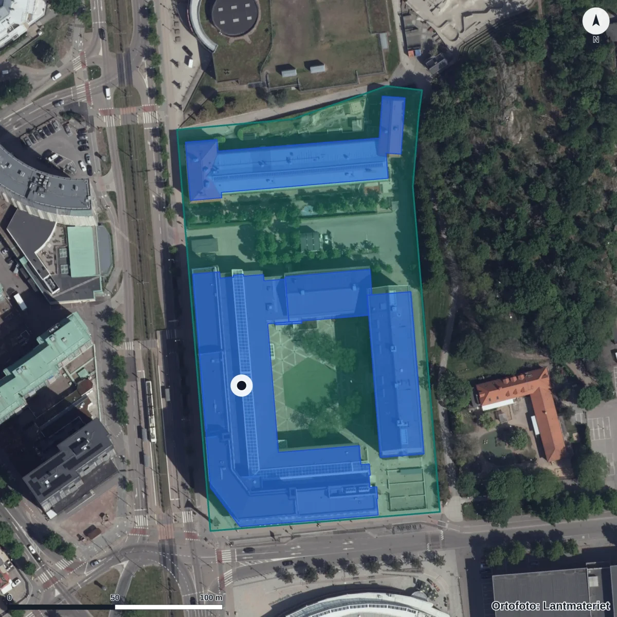 Flygbild över Prövningar, ortofoto från Lantmäteriet
