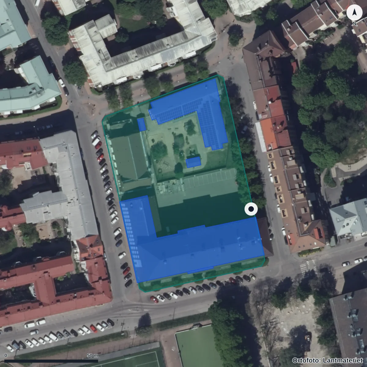 Aerial view of Studium, orthophoto from Lantmäteriet