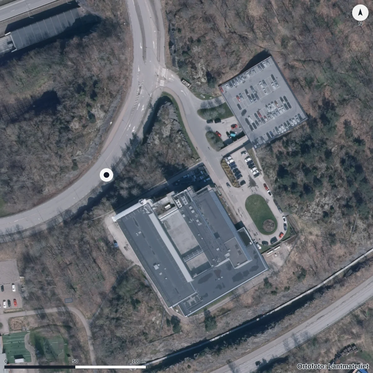 Aerial view of Barn- och elevhälsa, orthophoto from Lantmäteriet