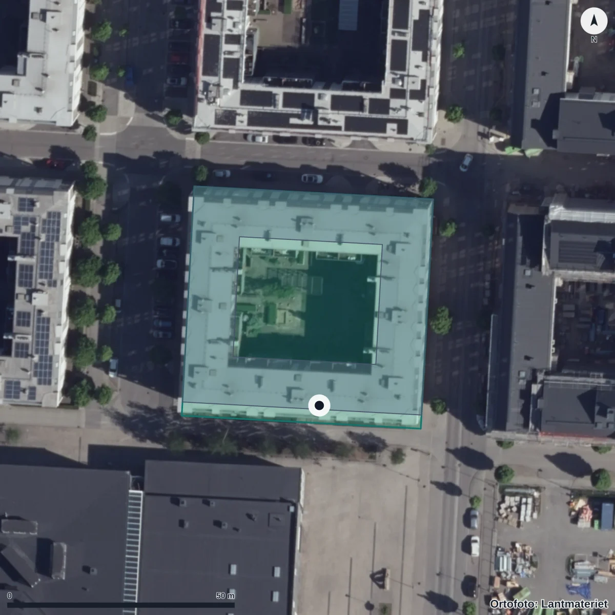 Aerial view of Enhet Flerspråkigt lärande - Central Insamlingsenhet, orthophoto from Lantmäteriet