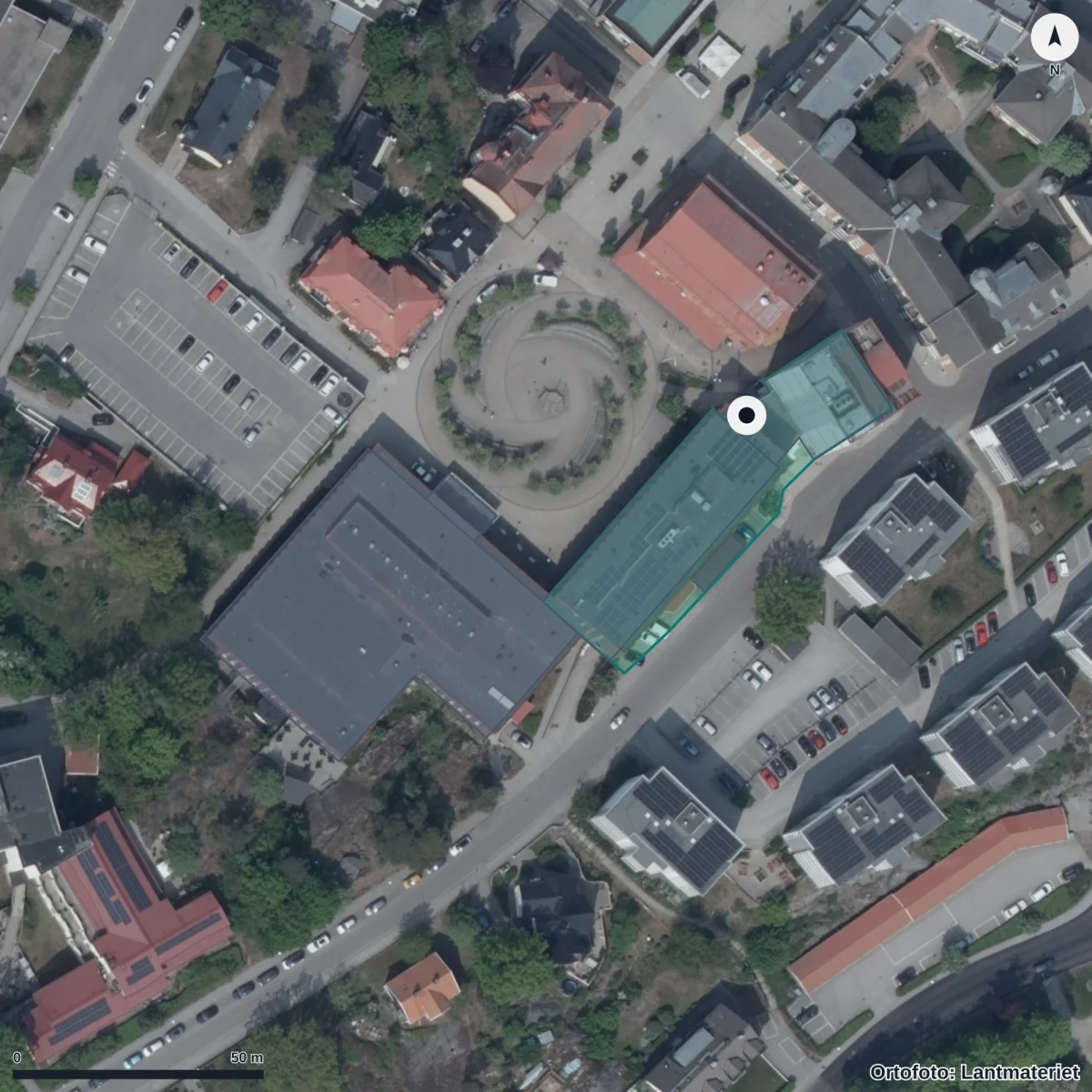 Aerial view of Modersmålsundervisning och studiehandledning, orthophoto from Lantmäteriet