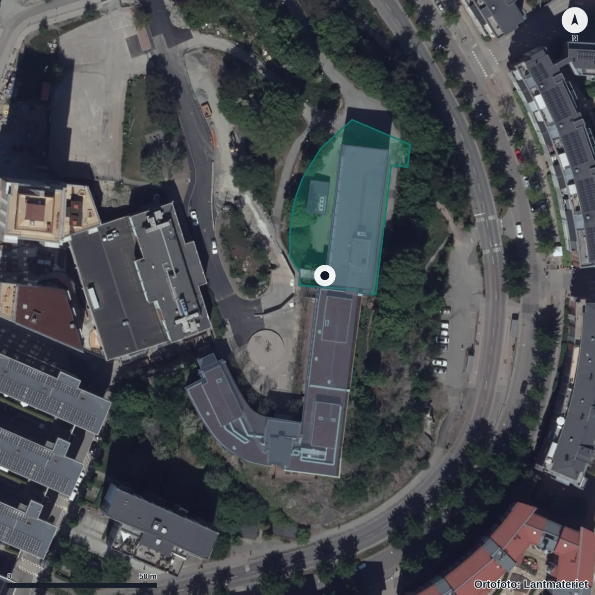 Aerial view of Arena Utbildning, orthophoto from Lantmäteriet