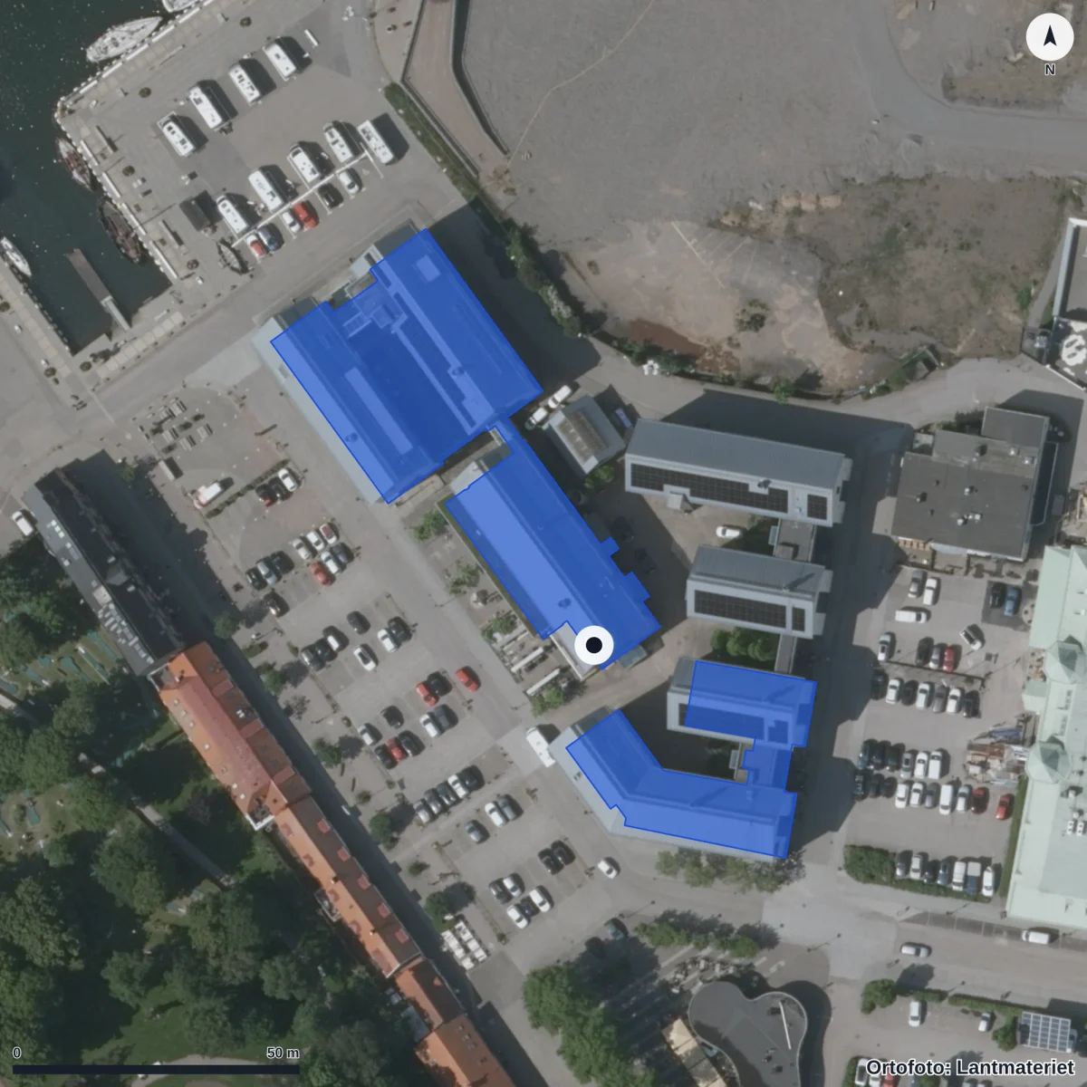 Aerial view of Vuxenutbildningen Varbergs kommun, orthophoto from Lantmäteriet