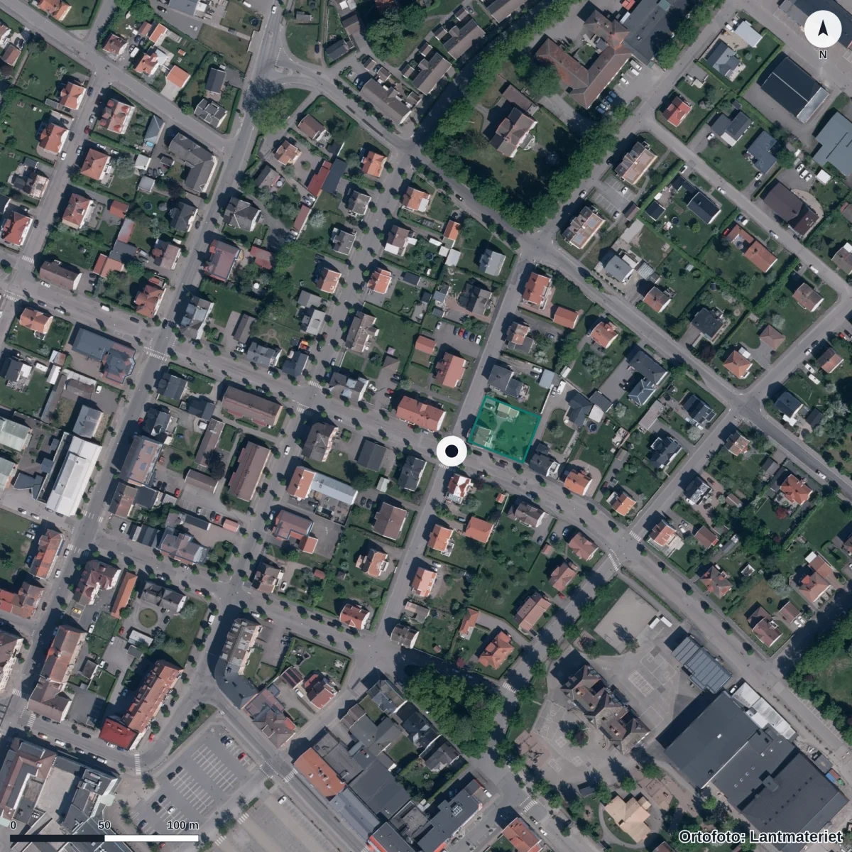 Aerial view of Särskolan, orthophoto from Lantmäteriet