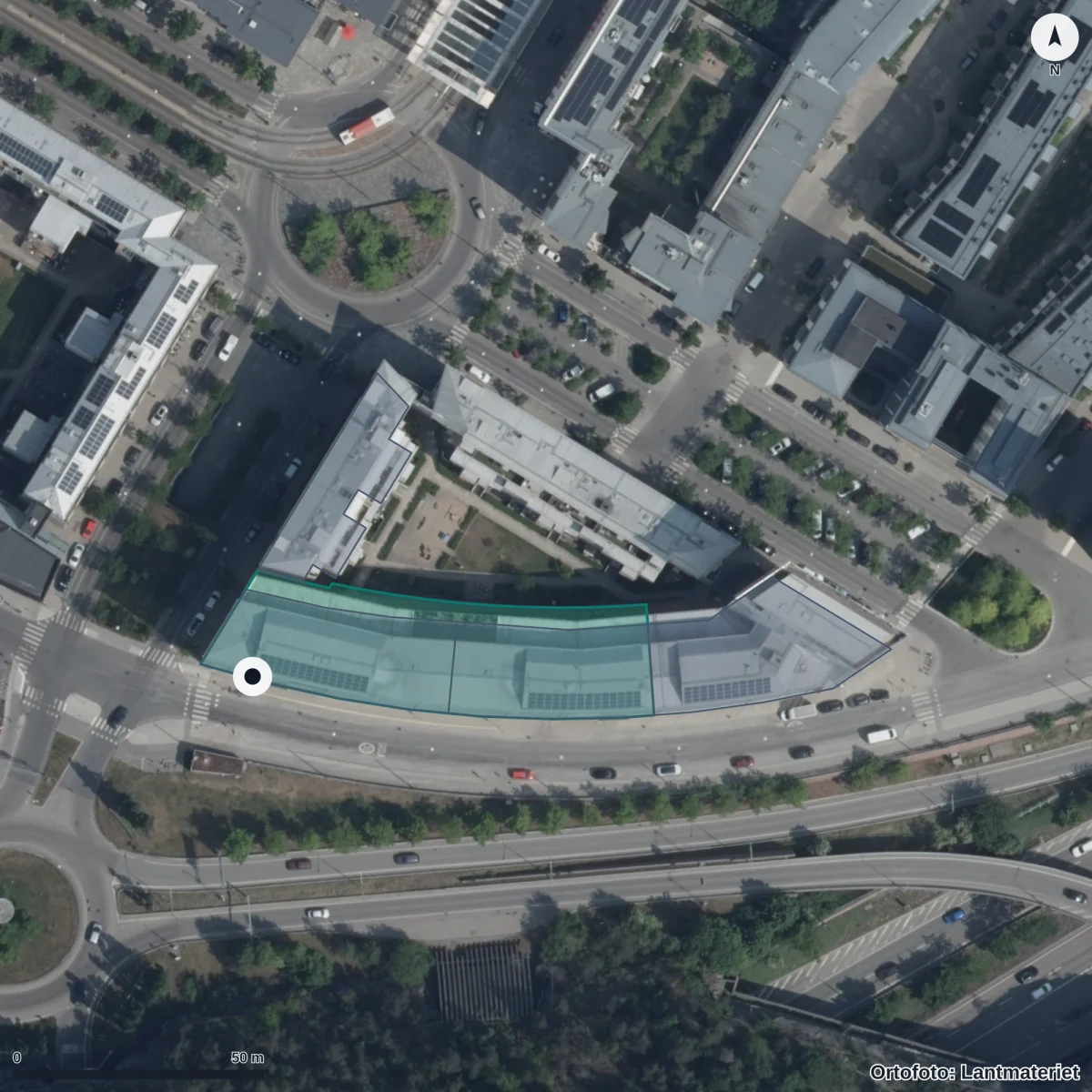 Aerial view of Skolgrunden, orthophoto from Lantmäteriet