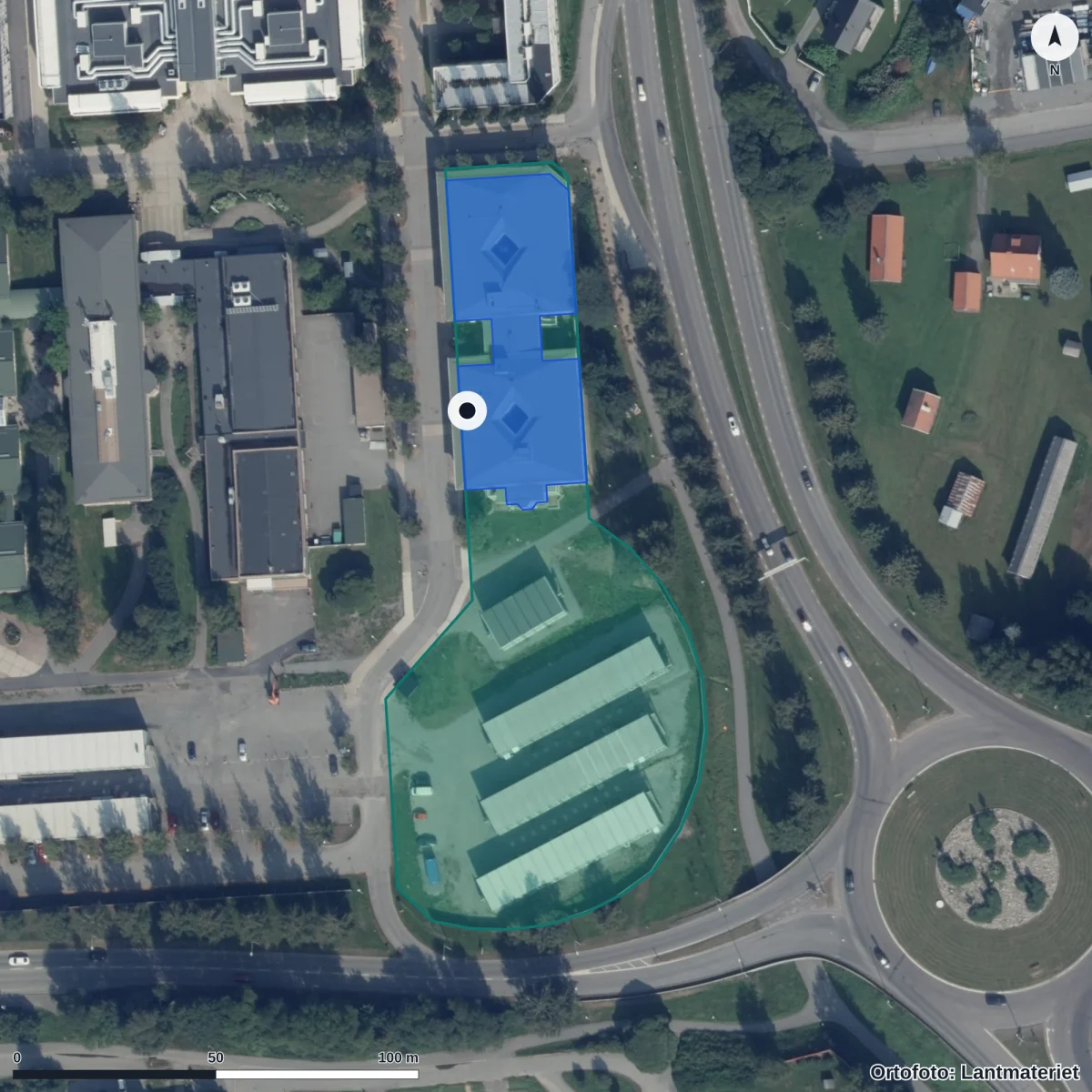 Aerial view of Vux, orthophoto from Lantmäteriet