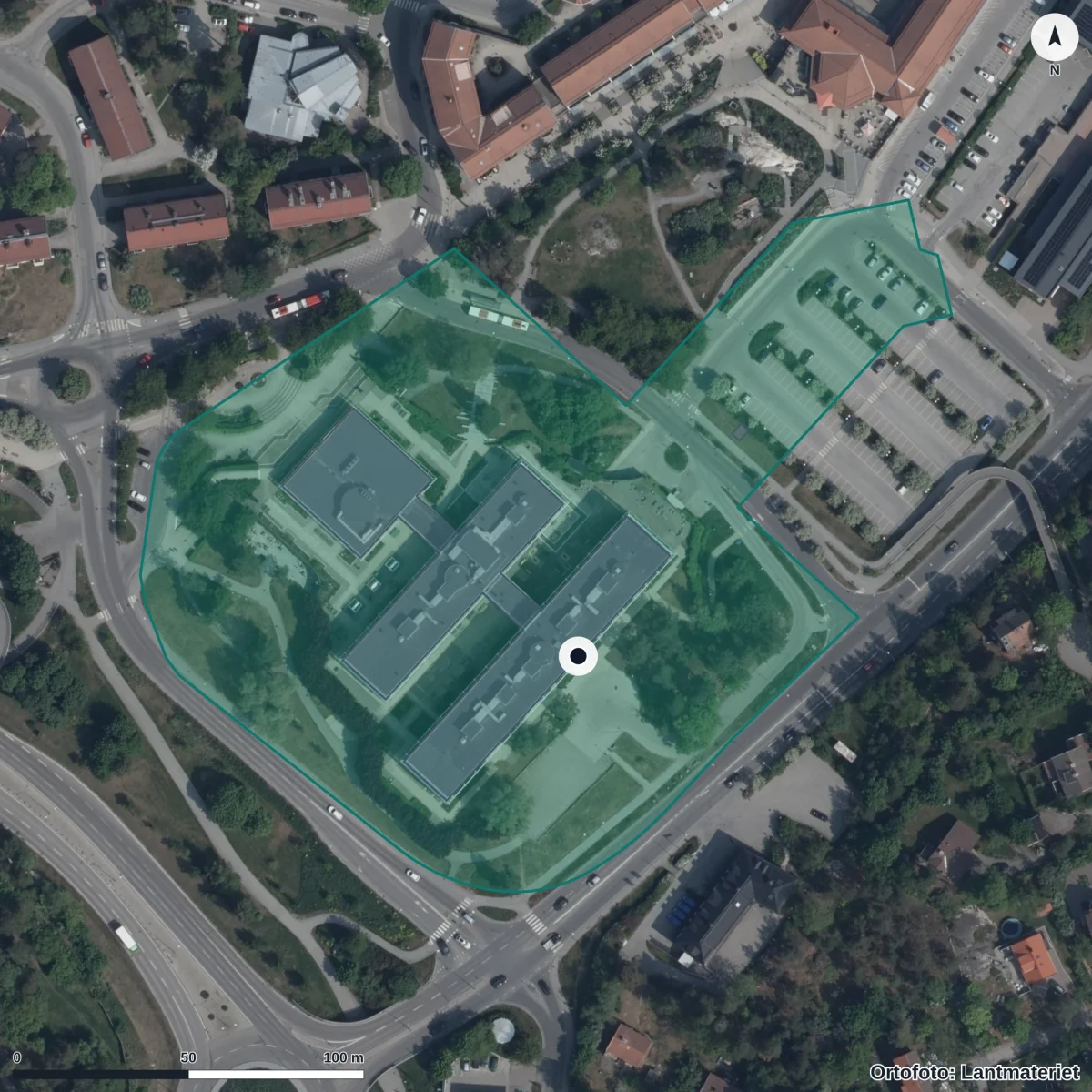 Aerial view of Central Insamlingsenhet Kommunal verksamhet, orthophoto from Lantmäteriet