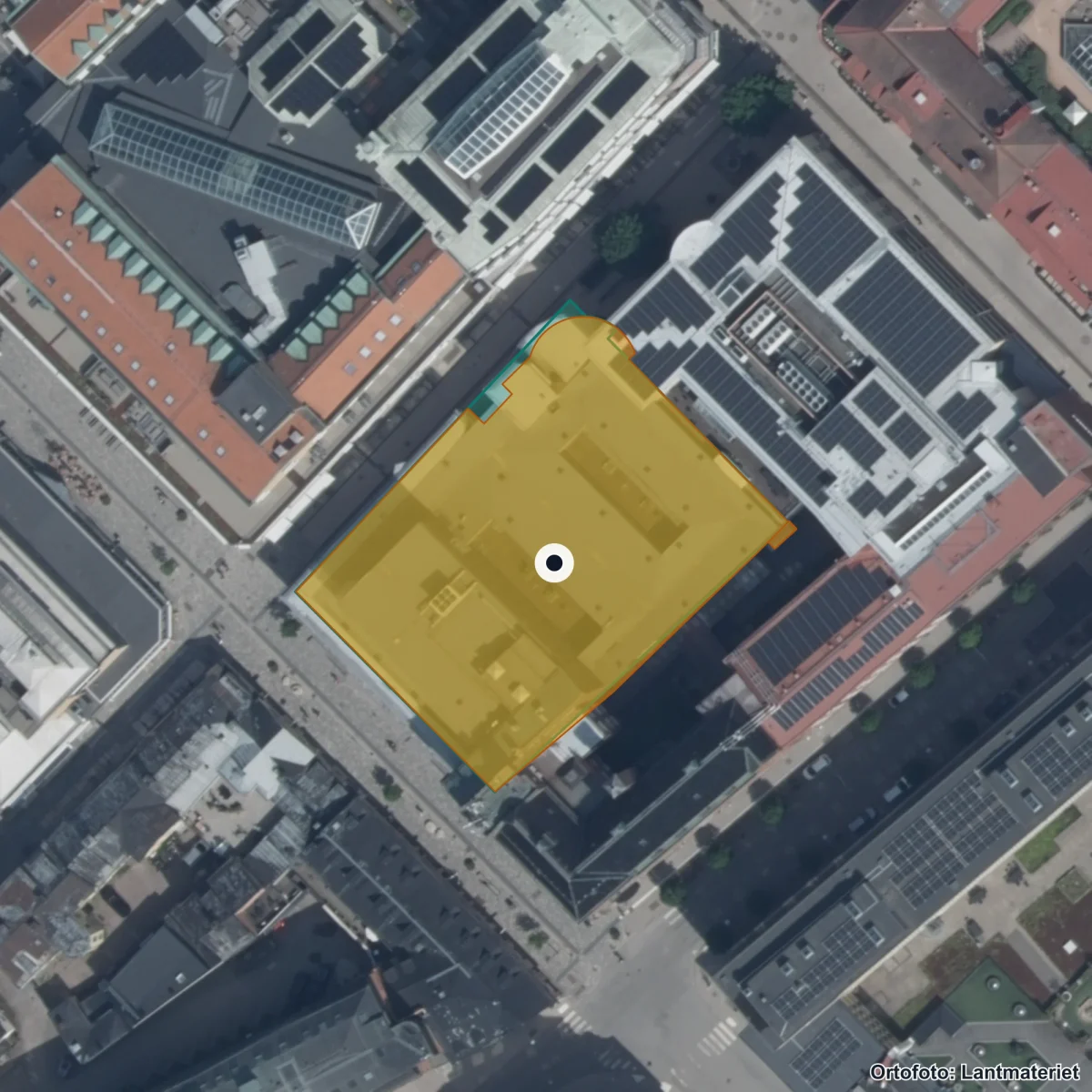 Aerial view of Realgymnasiet, orthophoto from Lantmäteriet