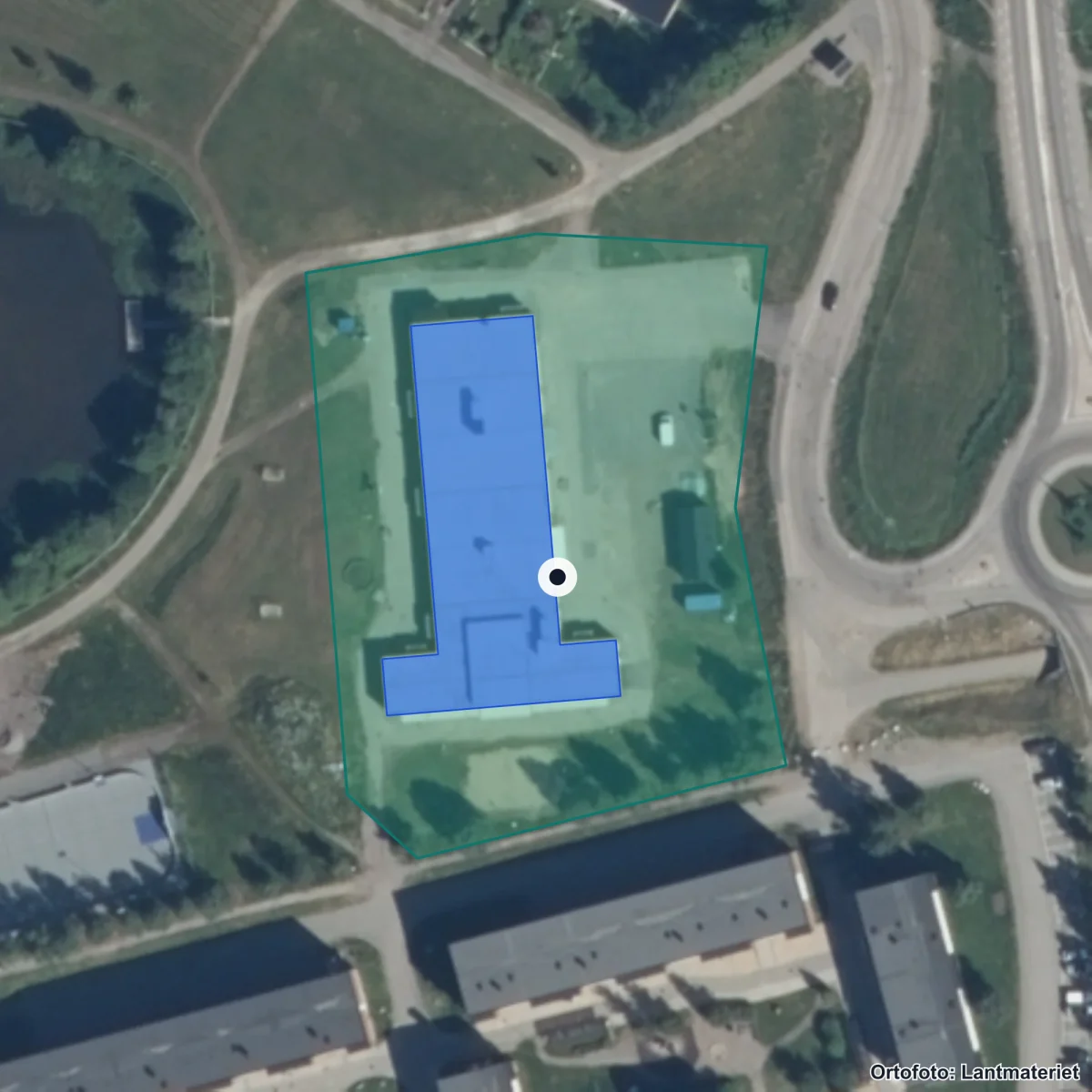 Aerial view of Malmens Friskola AB, orthophoto from Lantmäteriet