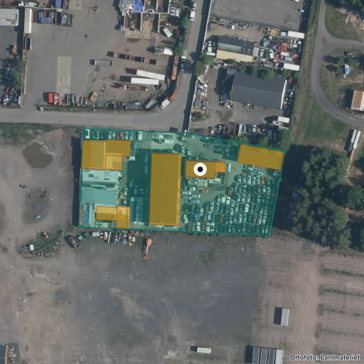 Aerial view of Taheskolan, orthophoto from Lantmäteriet