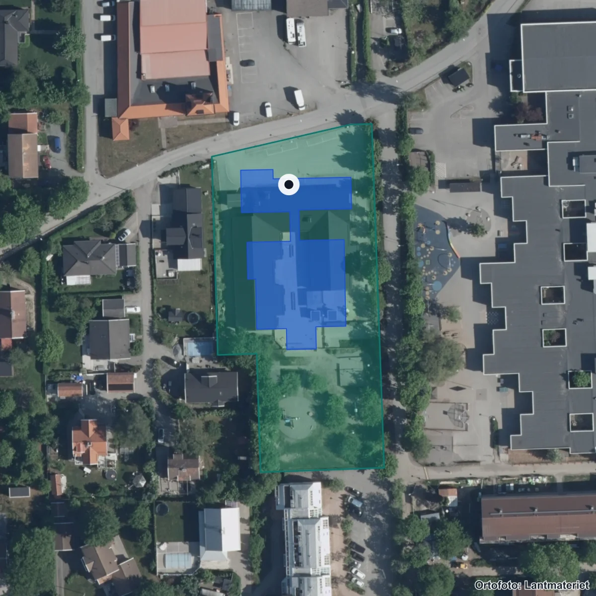 Aerial view of Futuraskolan AB, orthophoto from Lantmäteriet