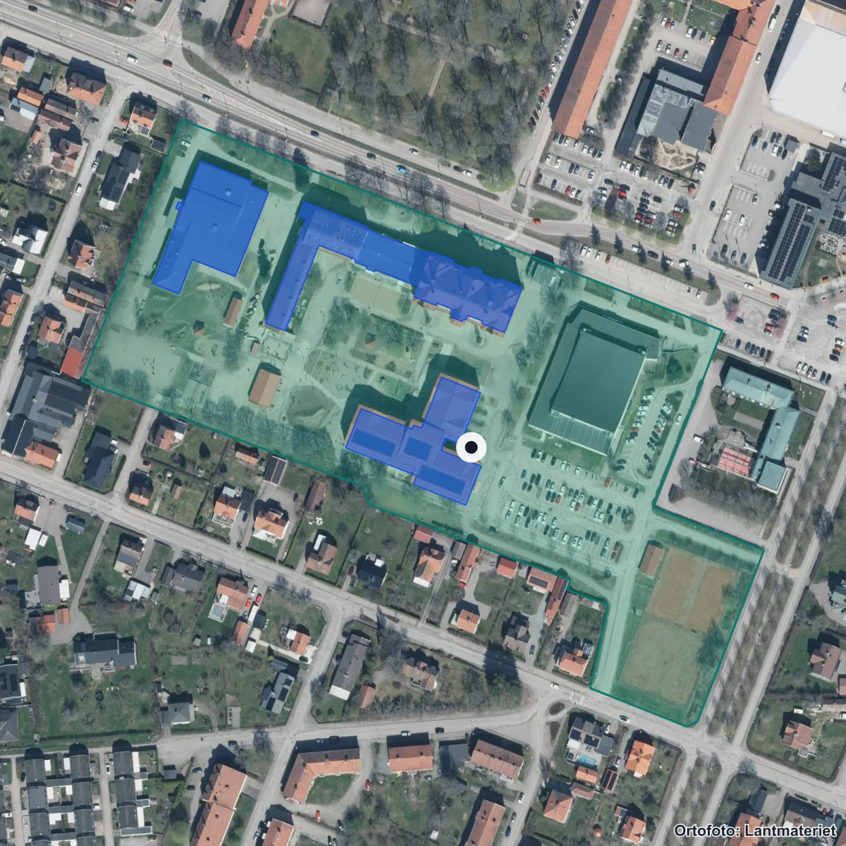 Aerial view of Valla F-6, orthophoto from Lantmäteriet