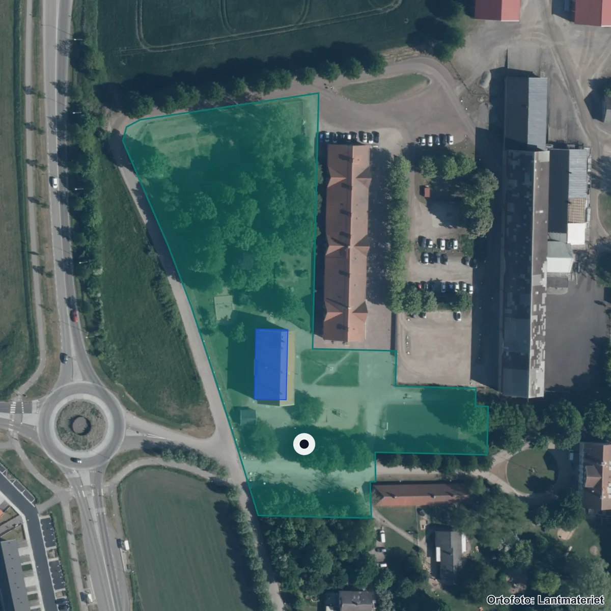 Aerial view of Landskrona Montessori Ek förening, orthophoto from Lantmäteriet