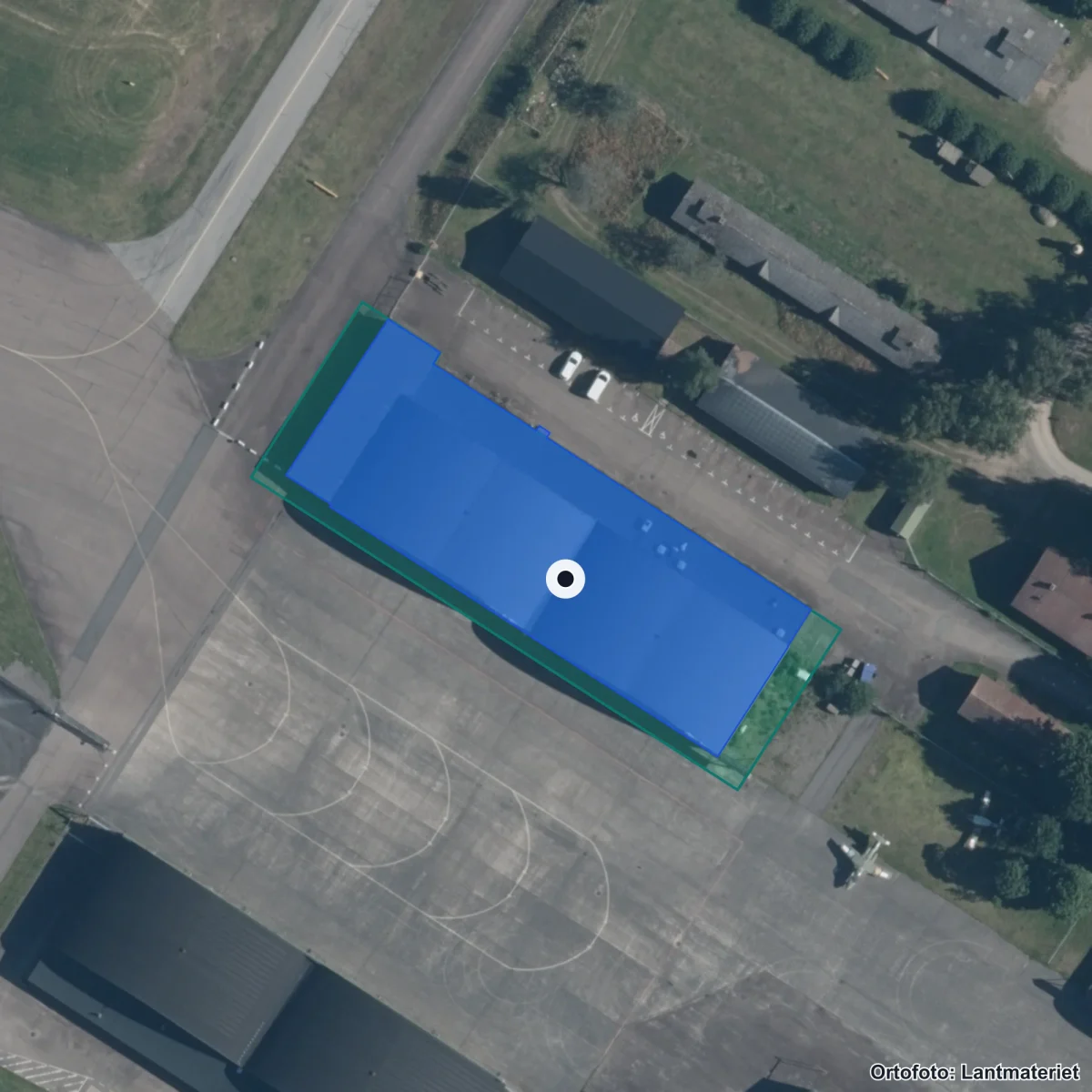 Flygbild över Flygteknik, ortofoto från Lantmäteriet