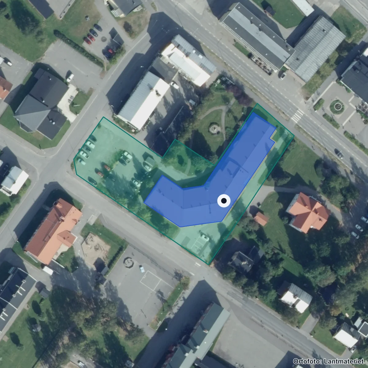 Aerial view of Tjädern Anp Gy, orthophoto from Lantmäteriet