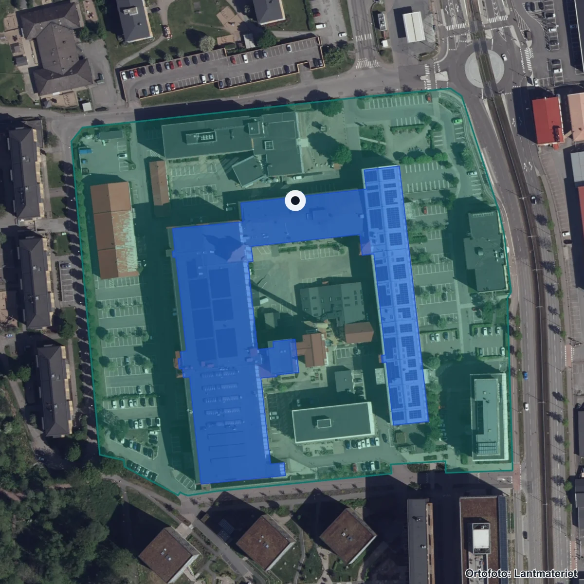 Aerial view of Campus Mölndal, orthophoto from Lantmäteriet
