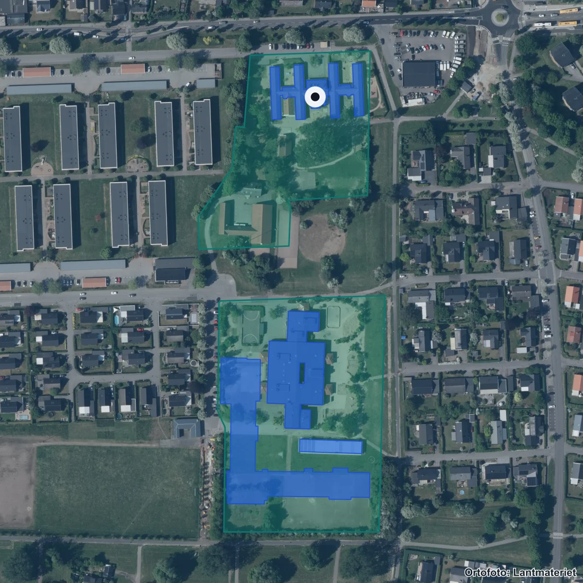 Aerial view of Staffanstorps Monttessoriförening, orthophoto from Lantmäteriet