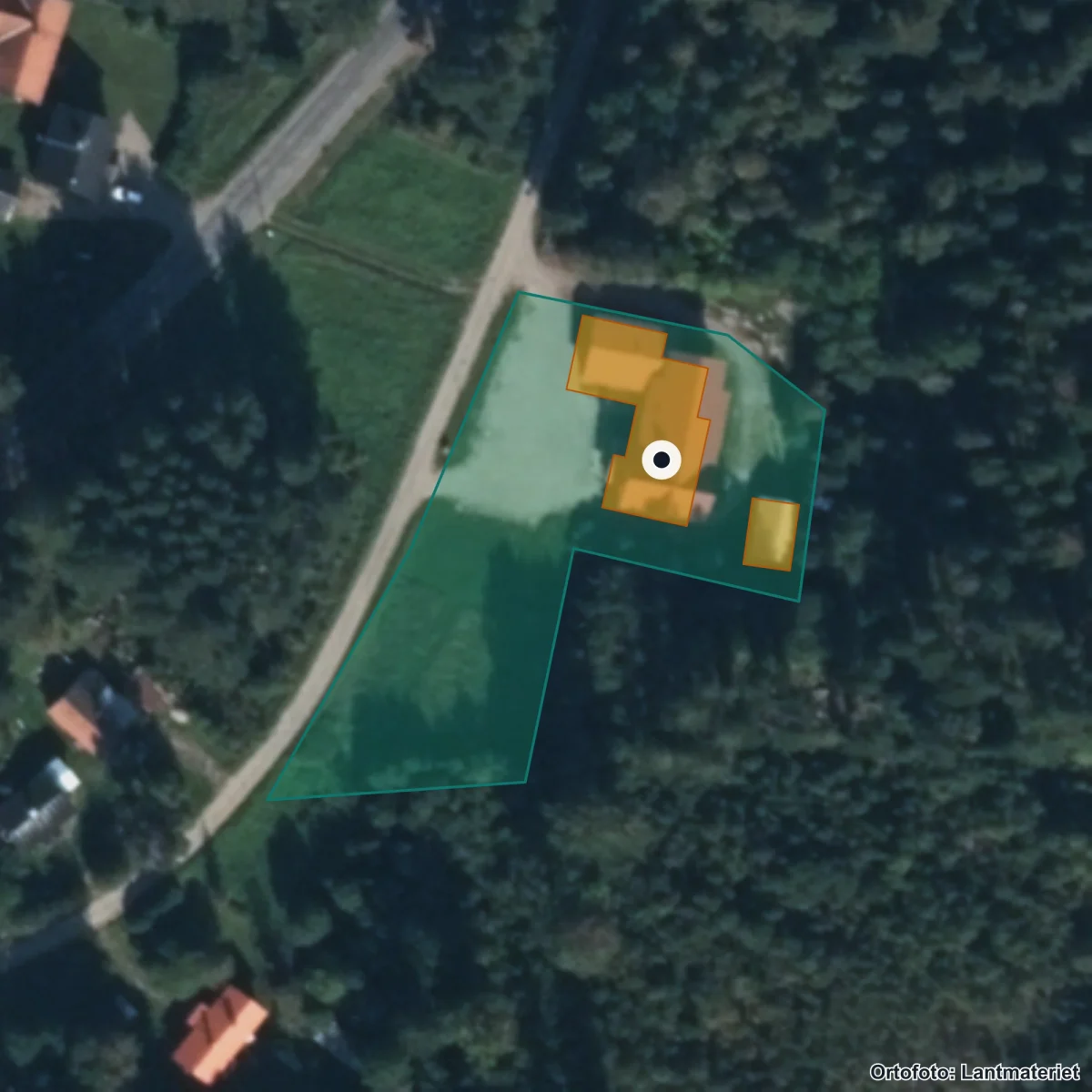 Aerial view of Naturlära Ridgymnasium, orthophoto from Lantmäteriet