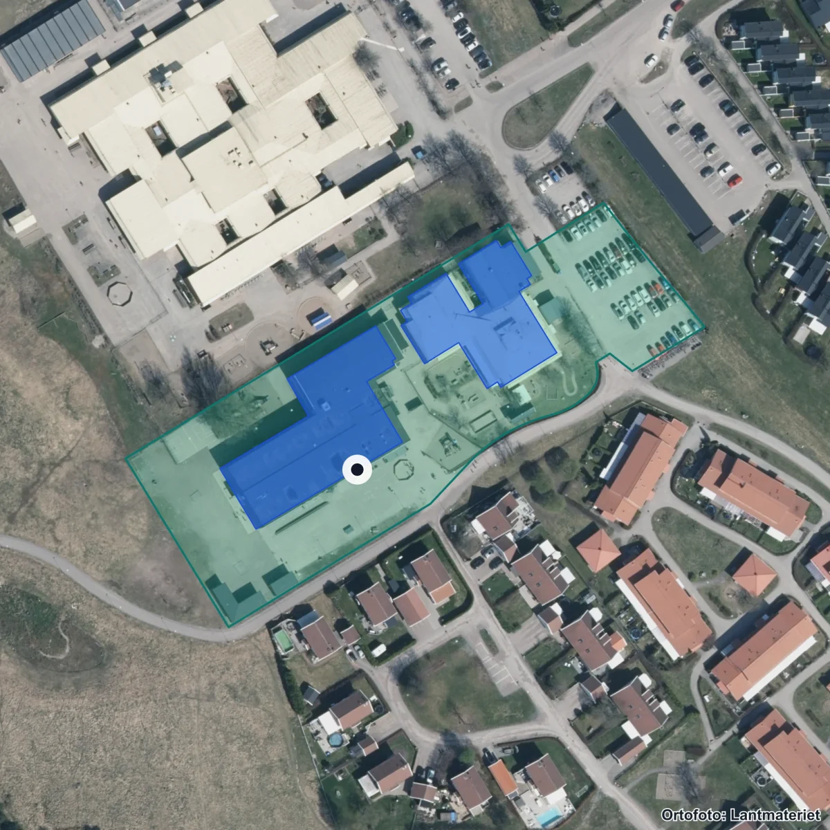 Aerial view of CK Utbildning AB, orthophoto from Lantmäteriet