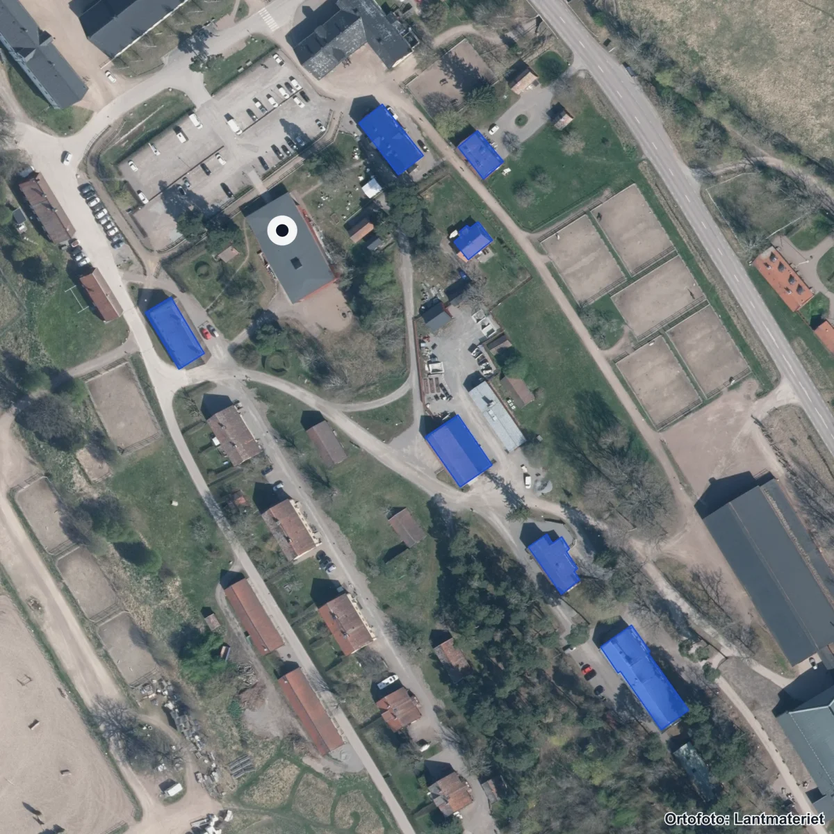 Aerial view of Ridsportgymnasiet Strömsholm, orthophoto from Lantmäteriet