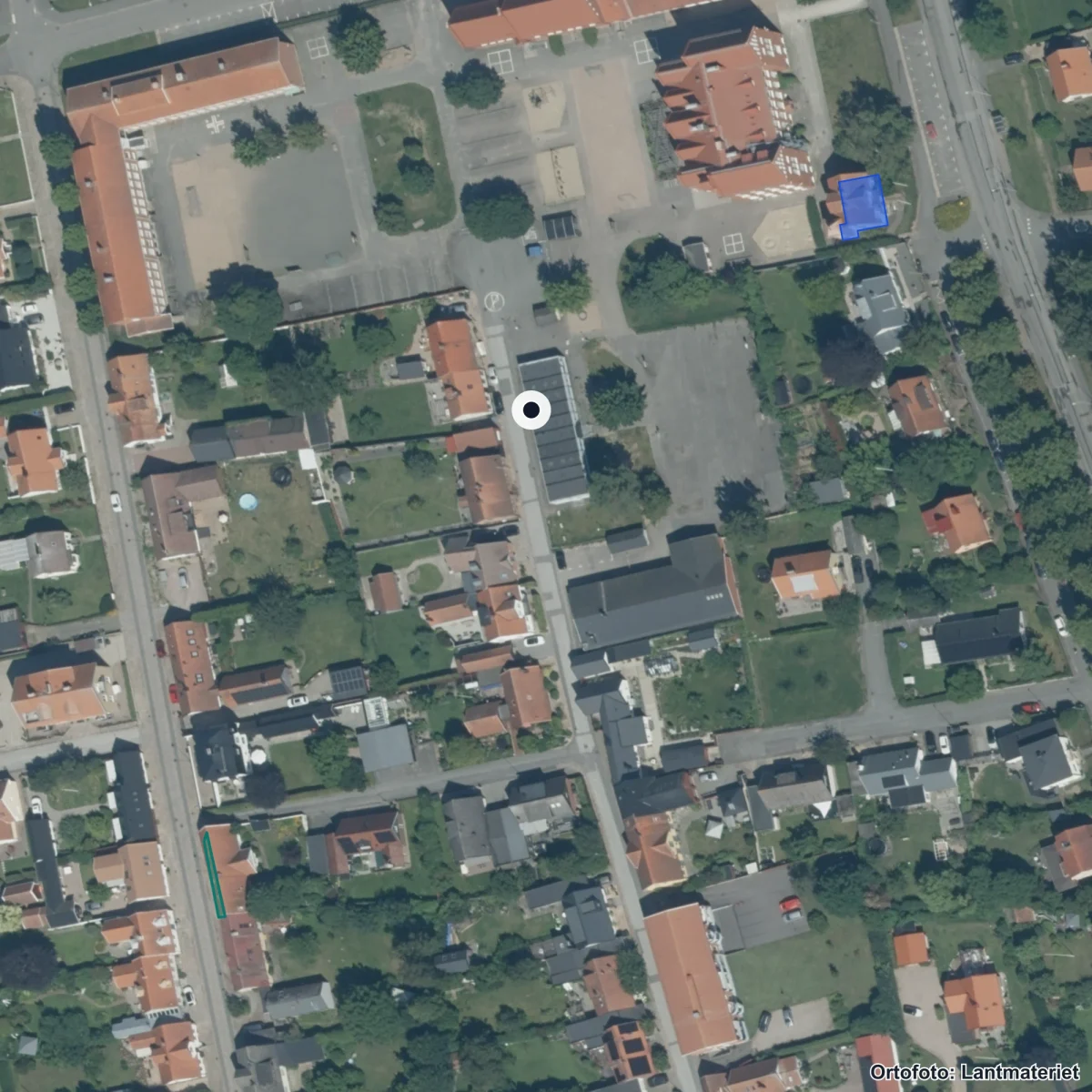 Aerial view of Rönnowskolan, orthophoto from Lantmäteriet