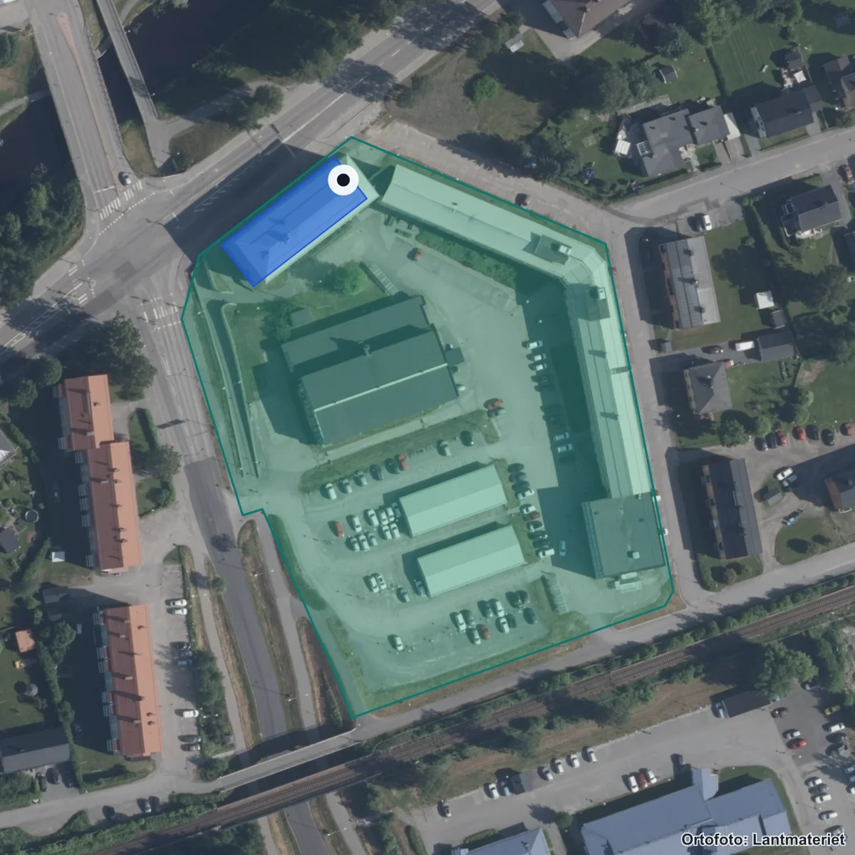 Aerial view of Lärcentrum, orthophoto from Lantmäteriet