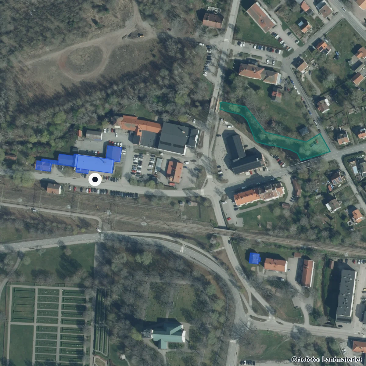 Aerial view of Cll, orthophoto from Lantmäteriet