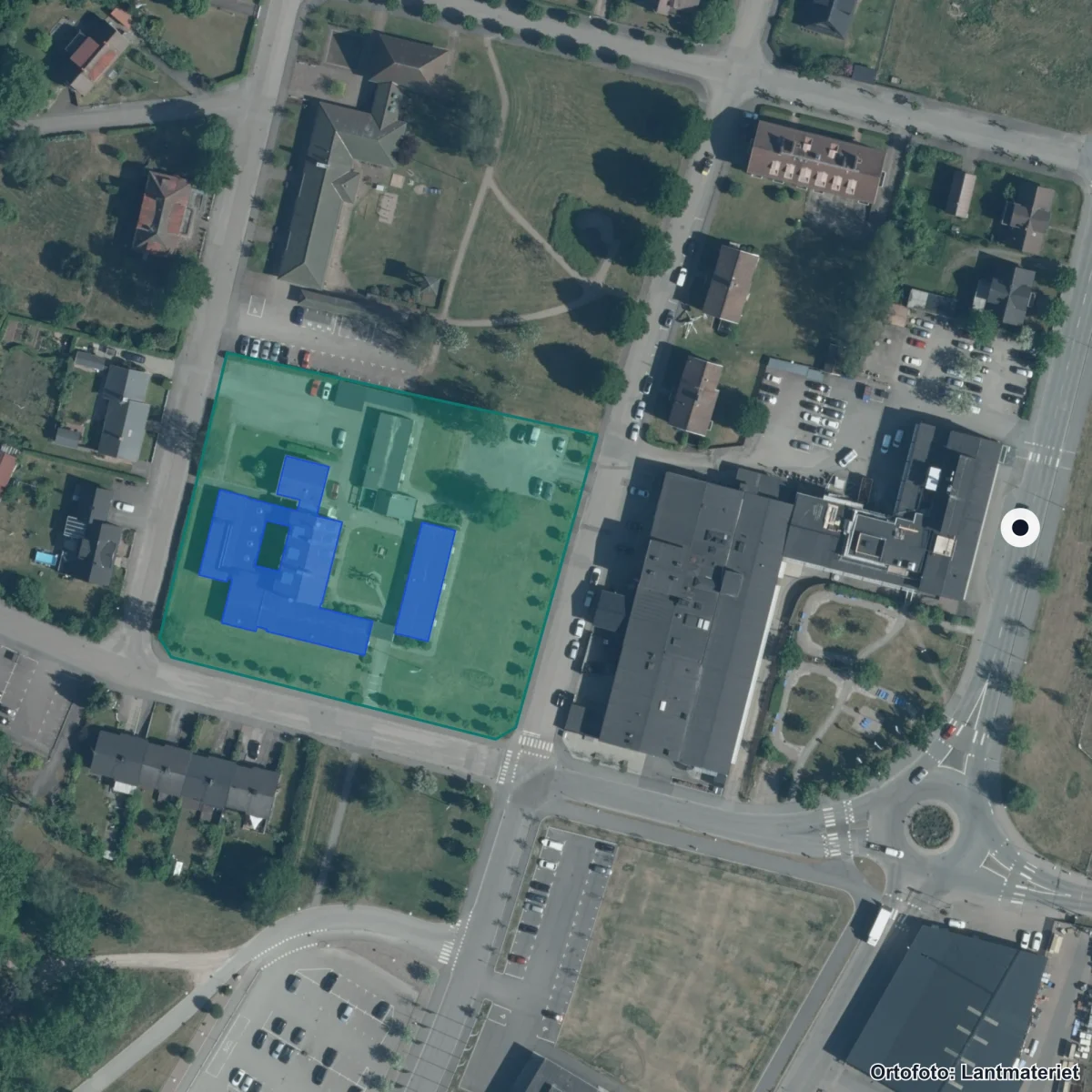 Aerial view of Kunskapscentrum, orthophoto from Lantmäteriet