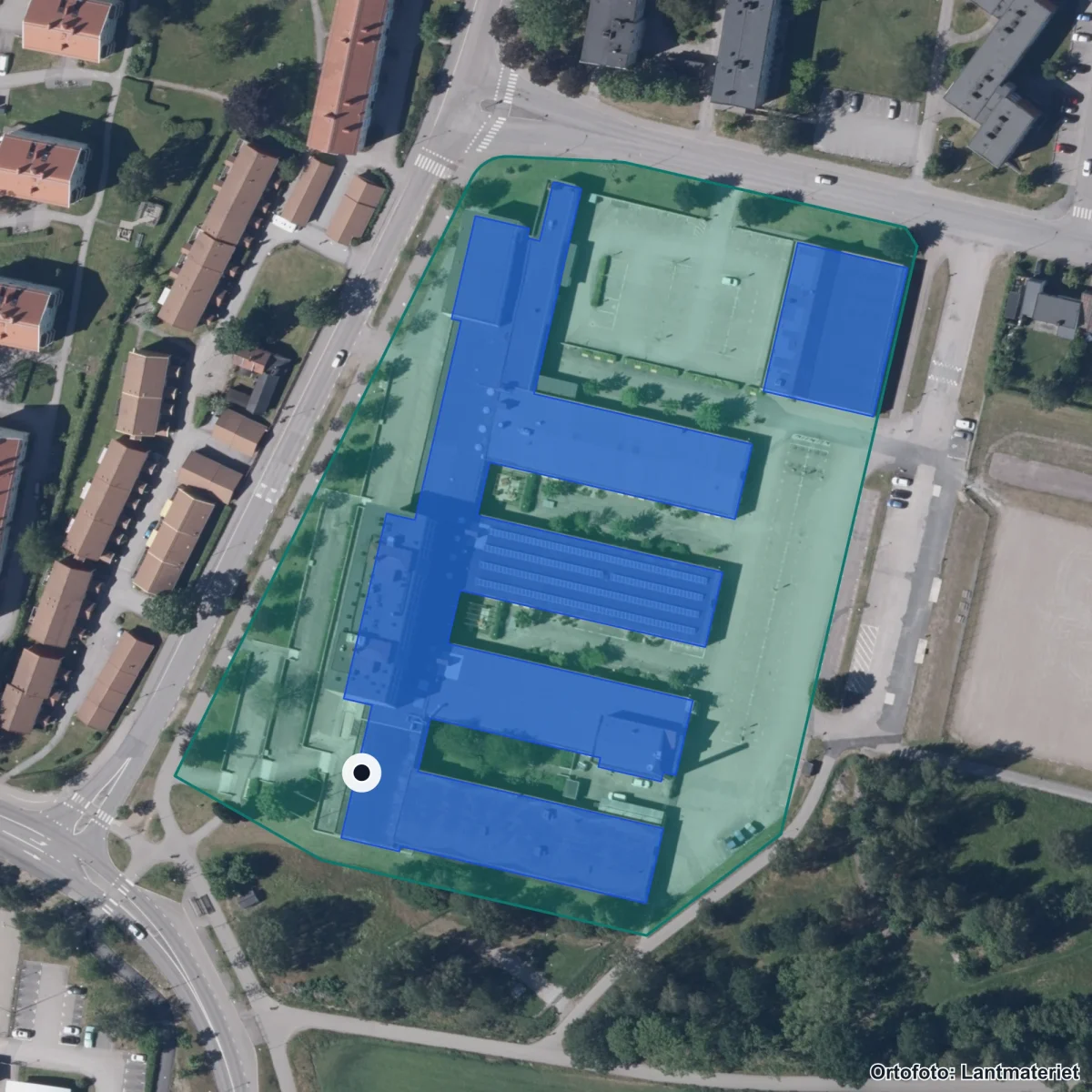 Aerial view of Teknikum, orthophoto from Lantmäteriet