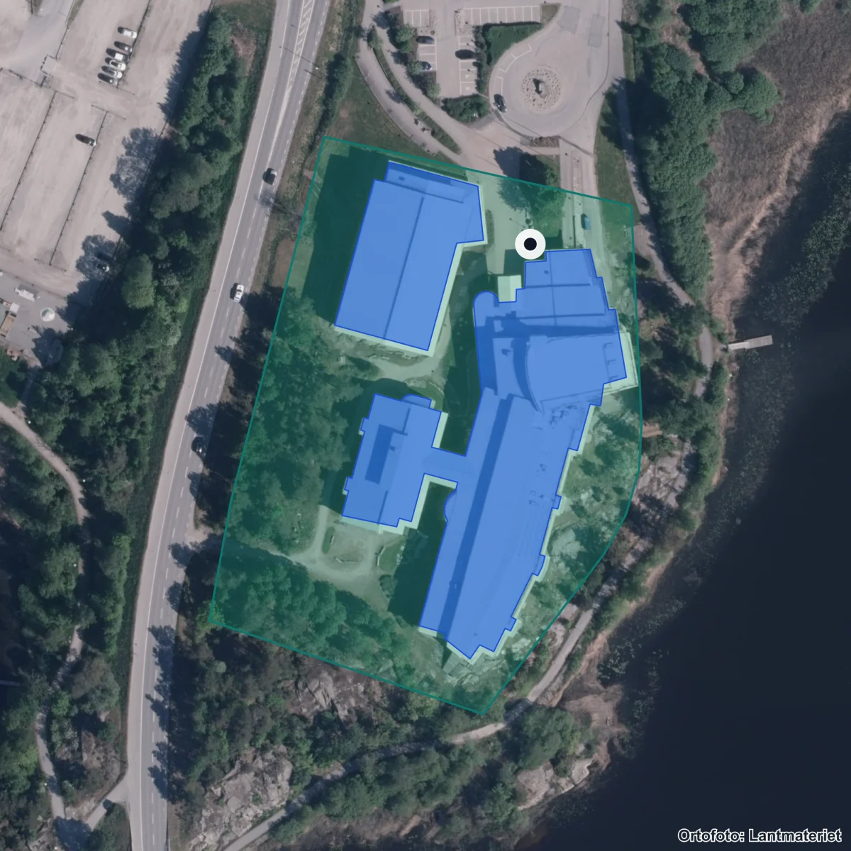 Aerial view of Vuxenutbildningen, orthophoto from Lantmäteriet