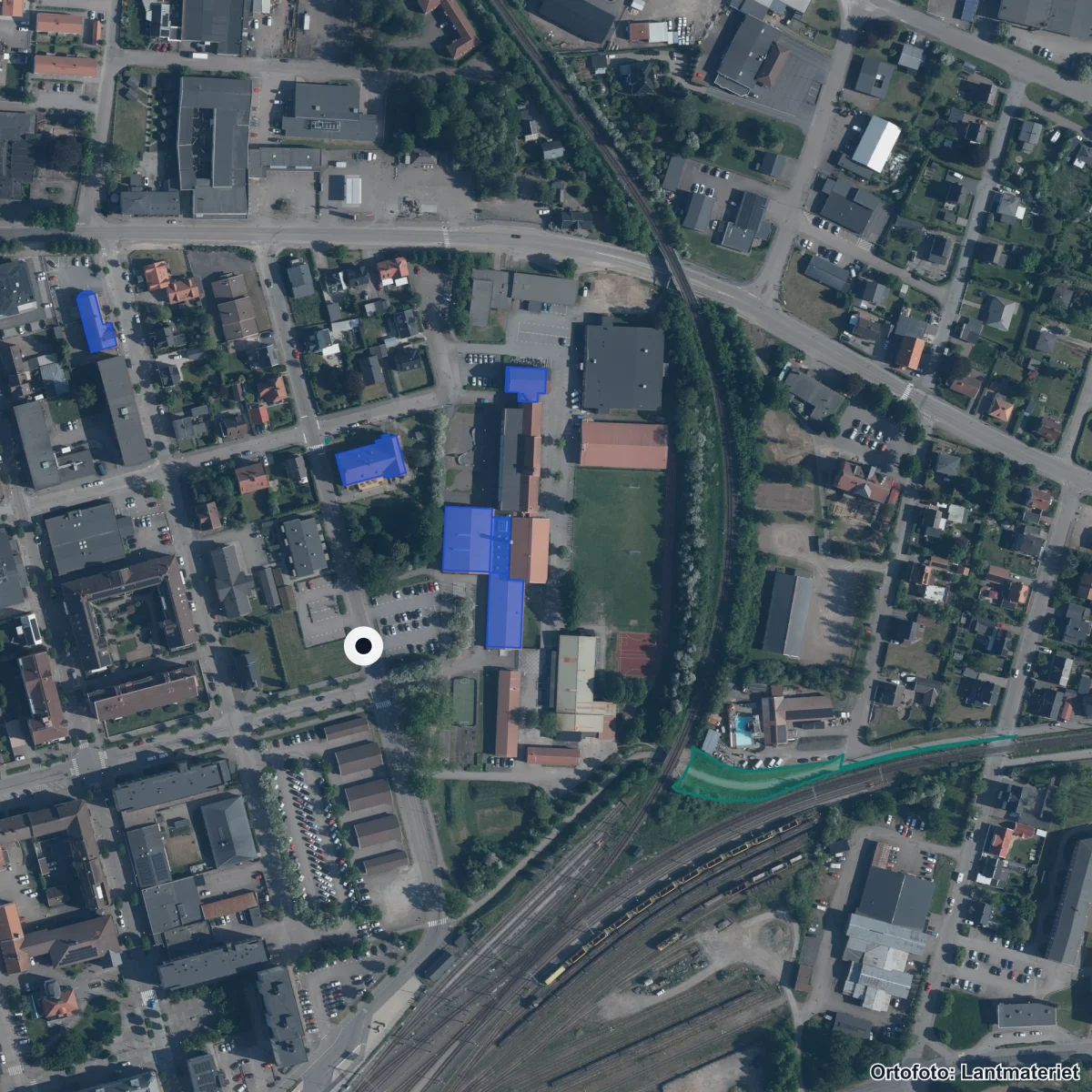 Flygbild över Modersmål, ortofoto från Lantmäteriet