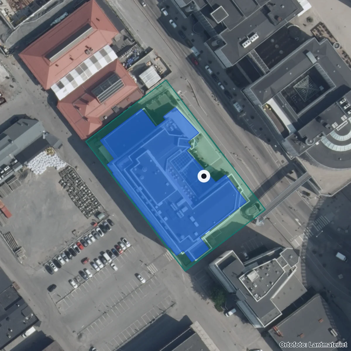 Aerial view of Sthlm hotell & restaurangsk, orthophoto from Lantmäteriet