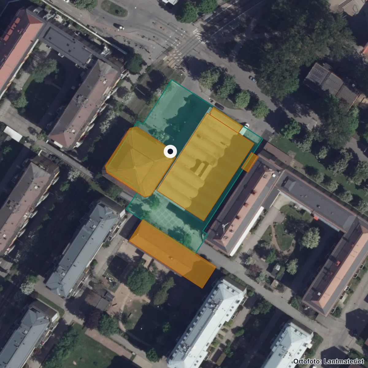 Aerial view of Hyllie Park Folkhögskola, orthophoto from Lantmäteriet