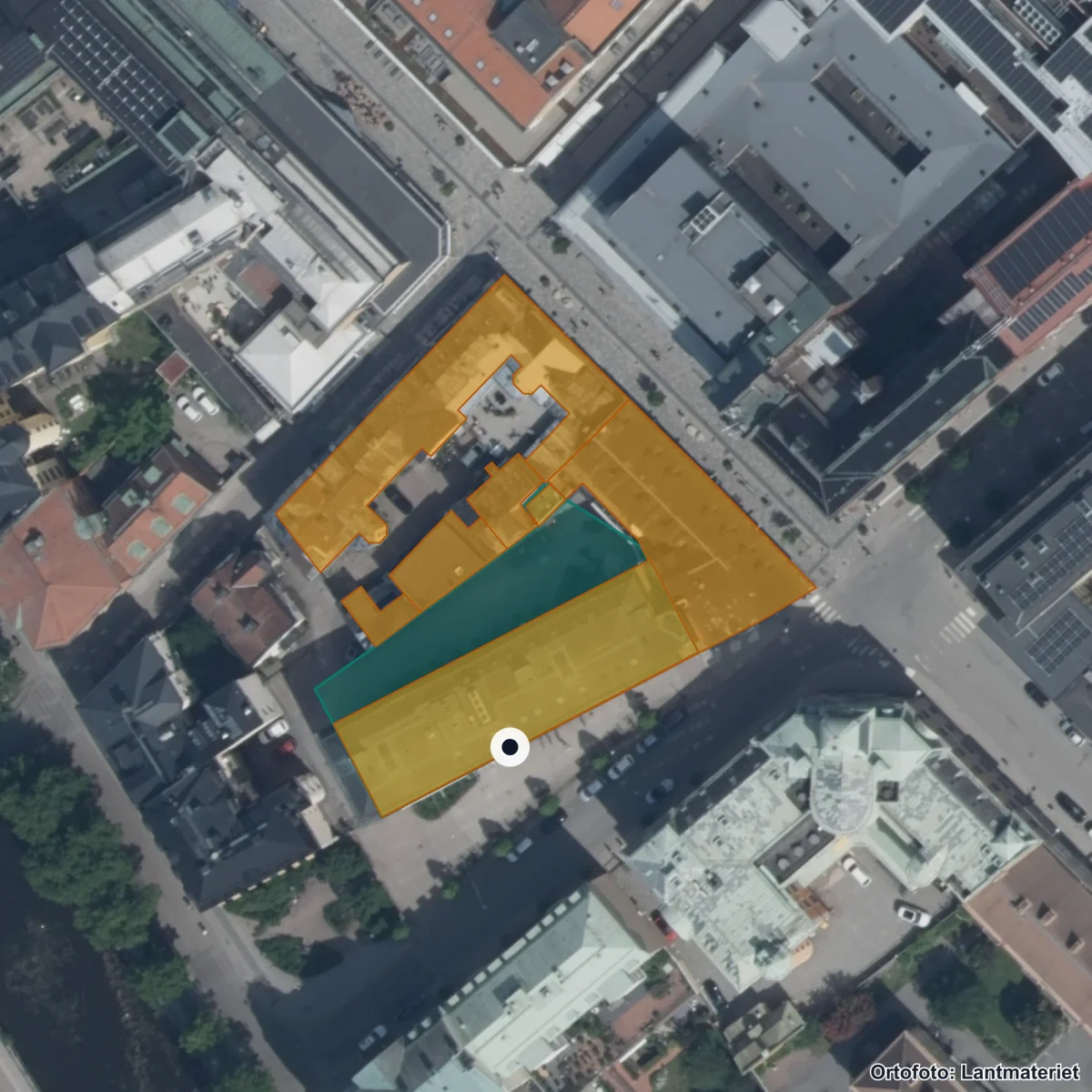 Flygbild över KompetensUtvecklingsInstitutet Vuxenutbildning, ortofoto från Lantmäteriet