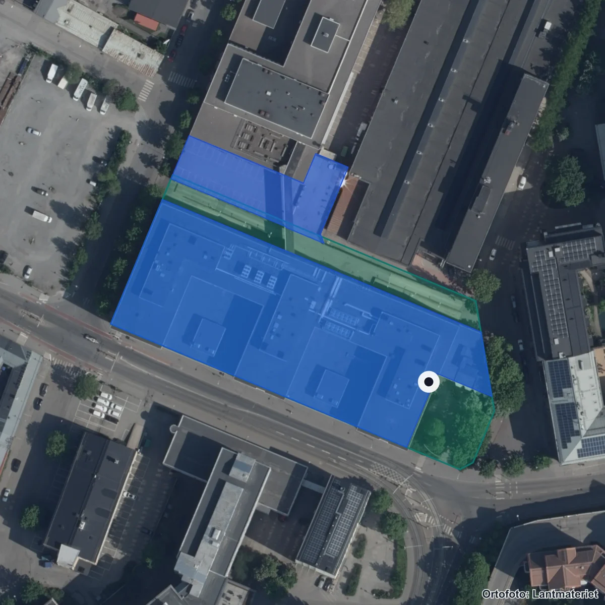 Flygbild över Refis, ortofoto från Lantmäteriet