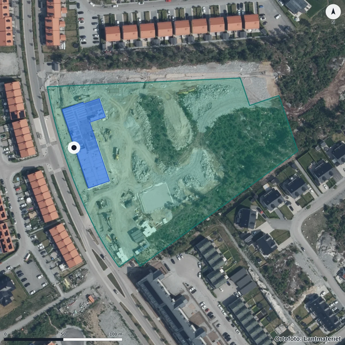 Aerial view of JENSEN grundskola Steninge, orthophoto from Lantmäteriet