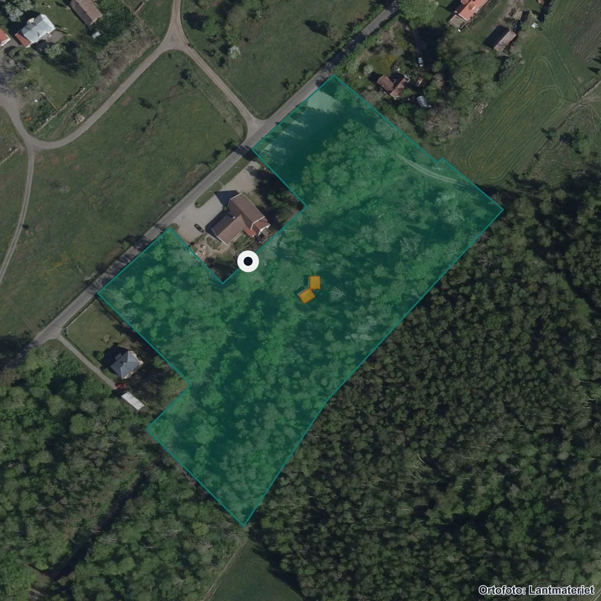 Aerial view of Förskolan Klinten fritidshem, orthophoto from Lantmäteriet