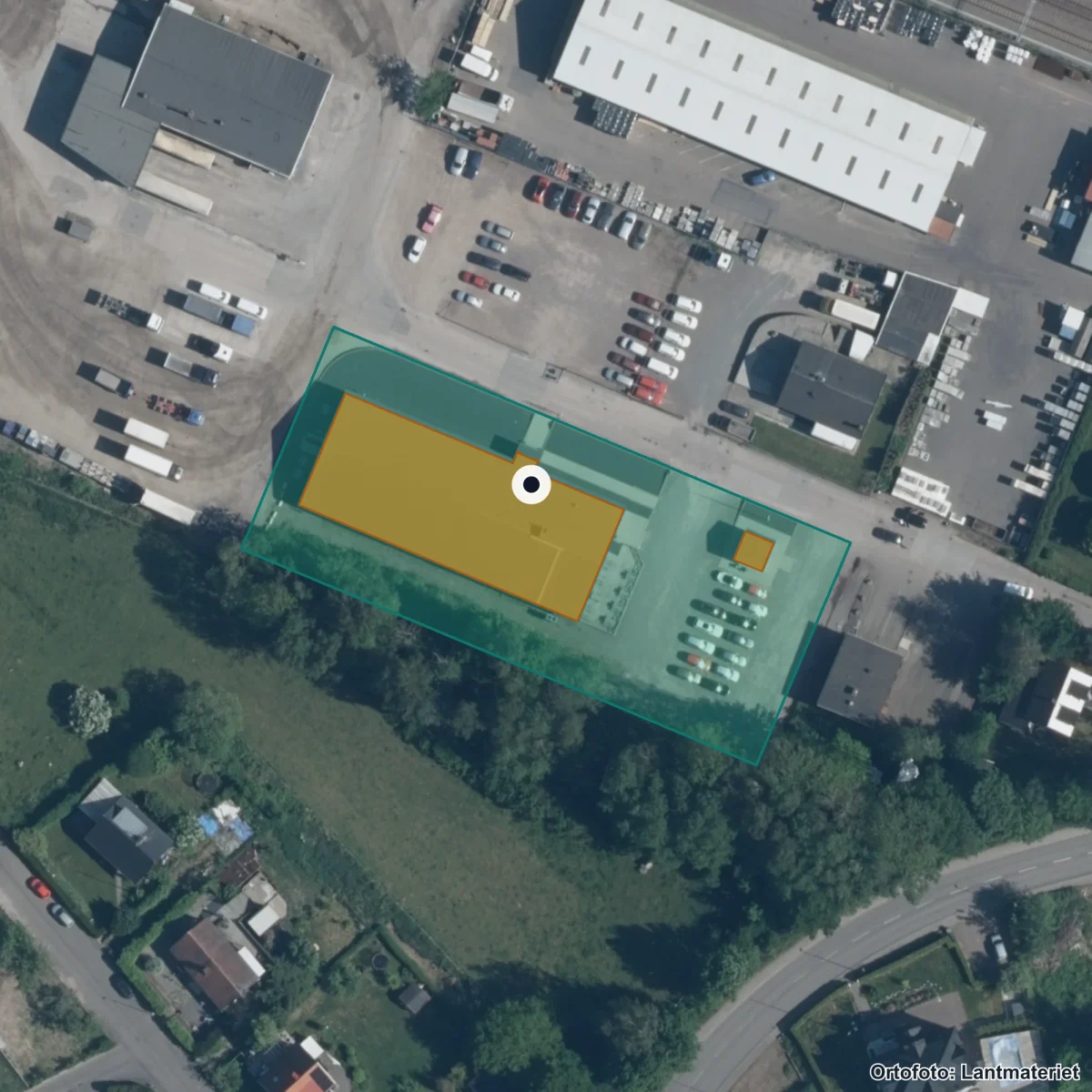 Flygbild över G.O.Kompetens Transportgymnasium AB, ortofoto från Lantmäteriet