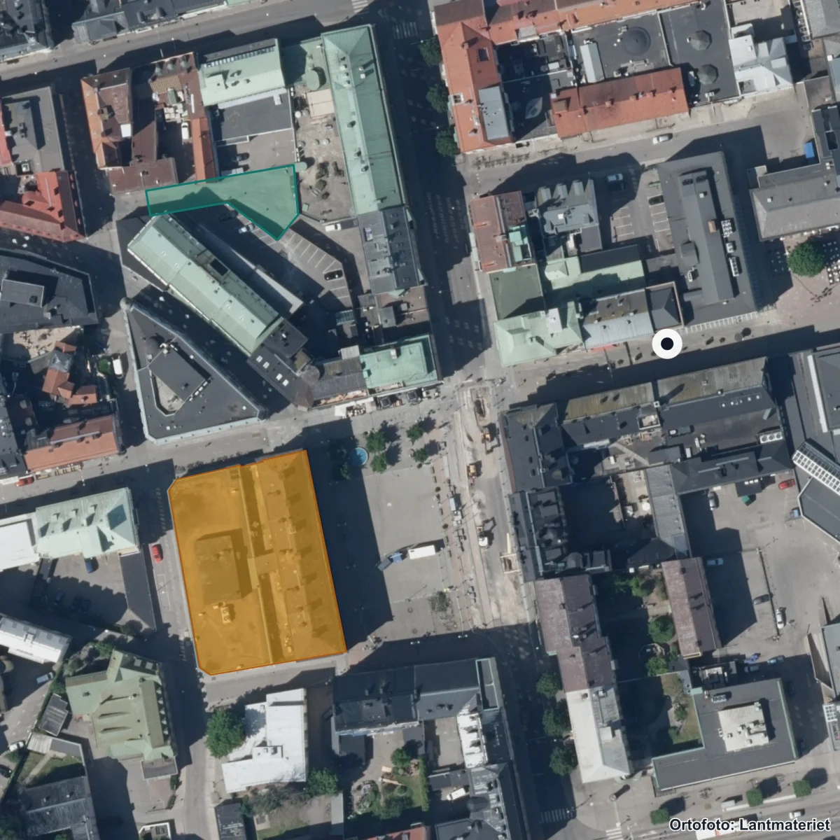 Flygbild över Cfv, ortofoto från Lantmäteriet