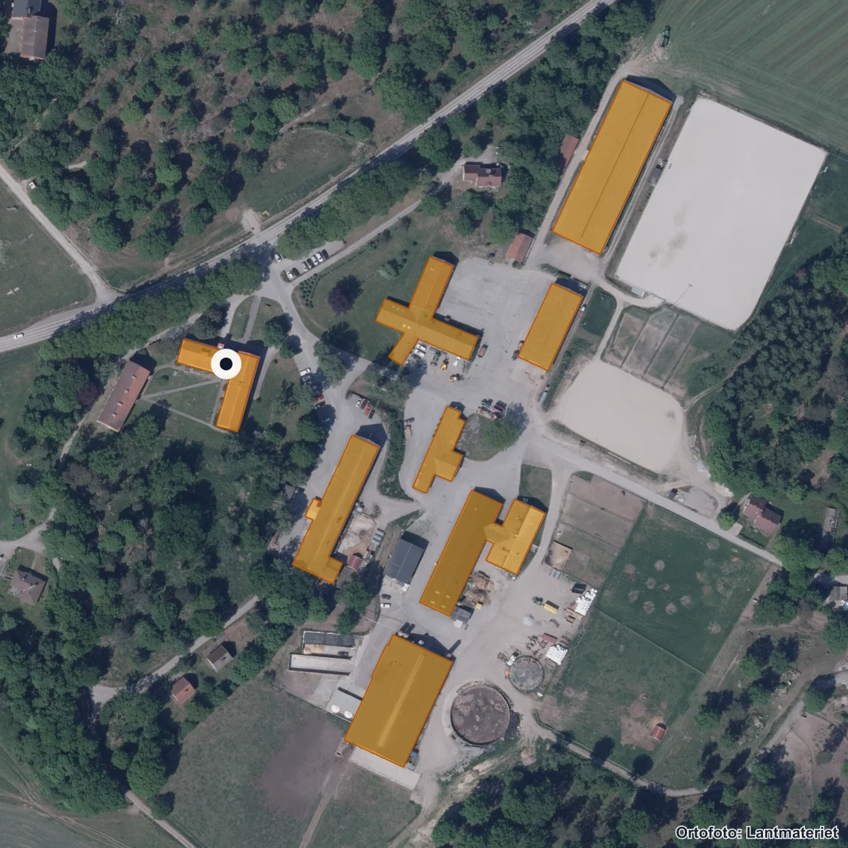 Aerial view of Naturbruksgymnasiet, orthophoto from Lantmäteriet