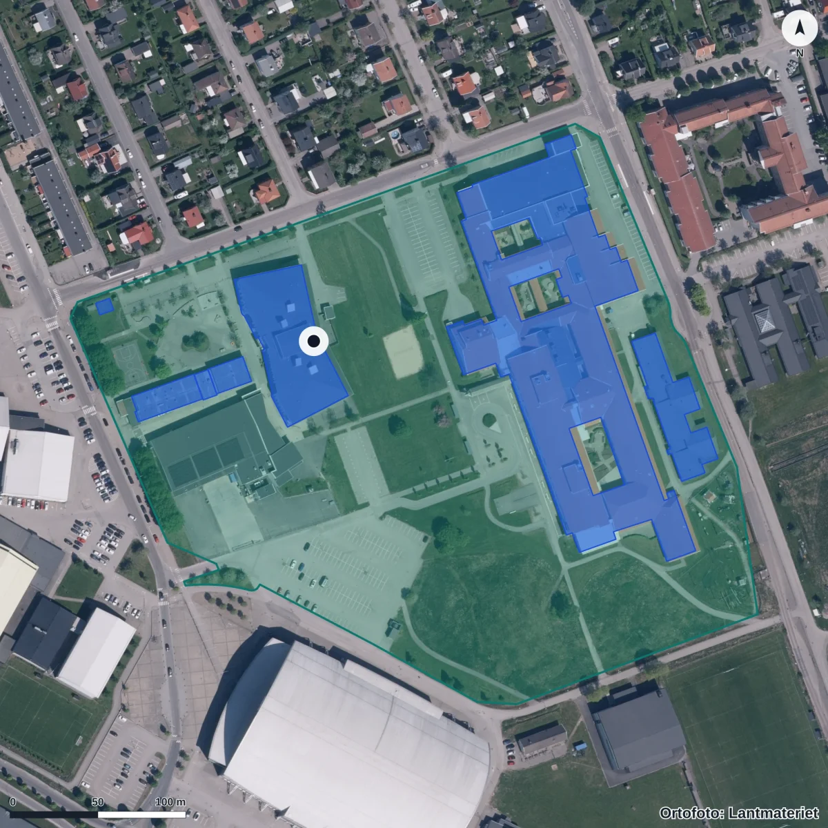 Aerial view of Torpaskolan Anpassad Grundskola Ämnen, orthophoto from Lantmäteriet