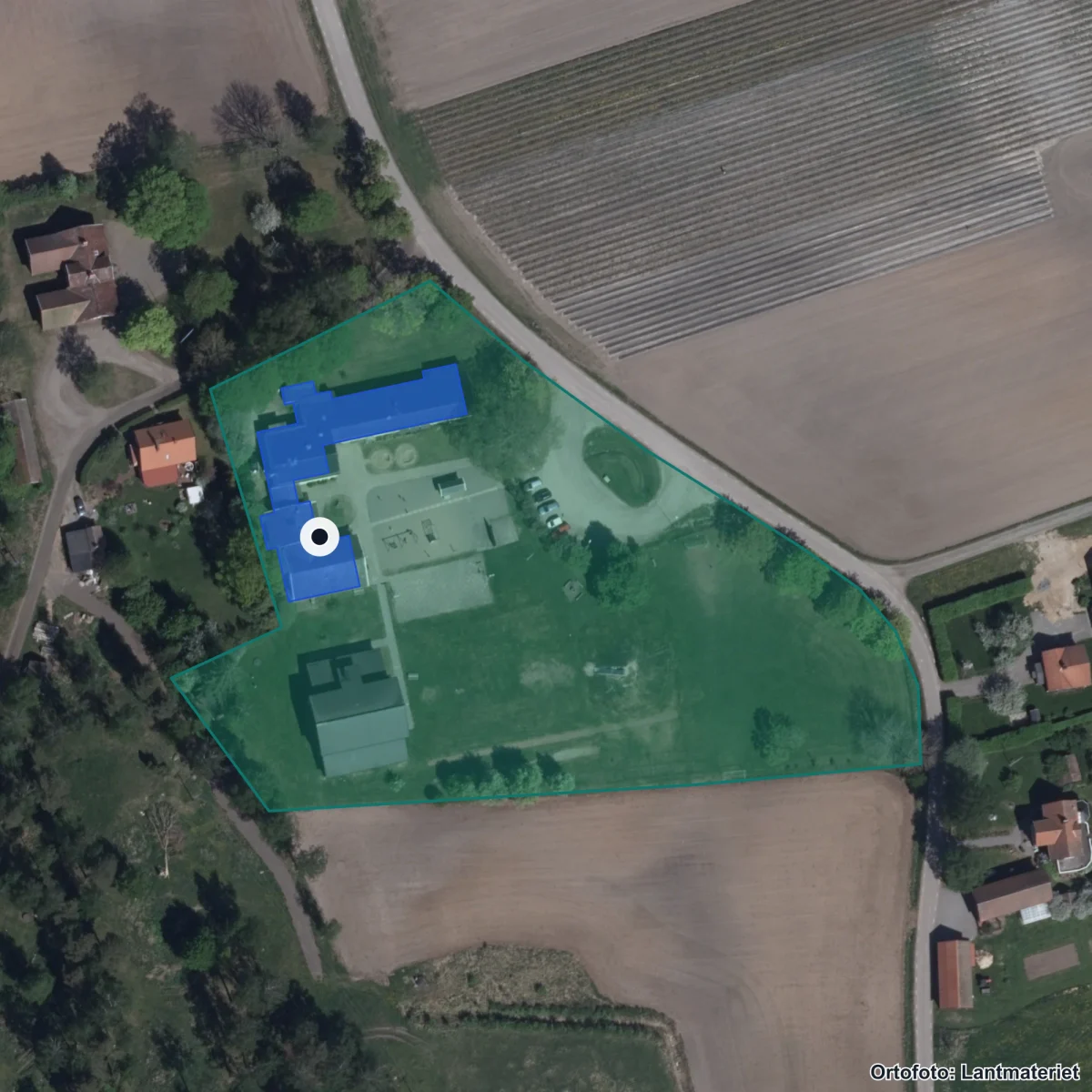 Aerial view of Grunnebacka, orthophoto from Lantmäteriet
