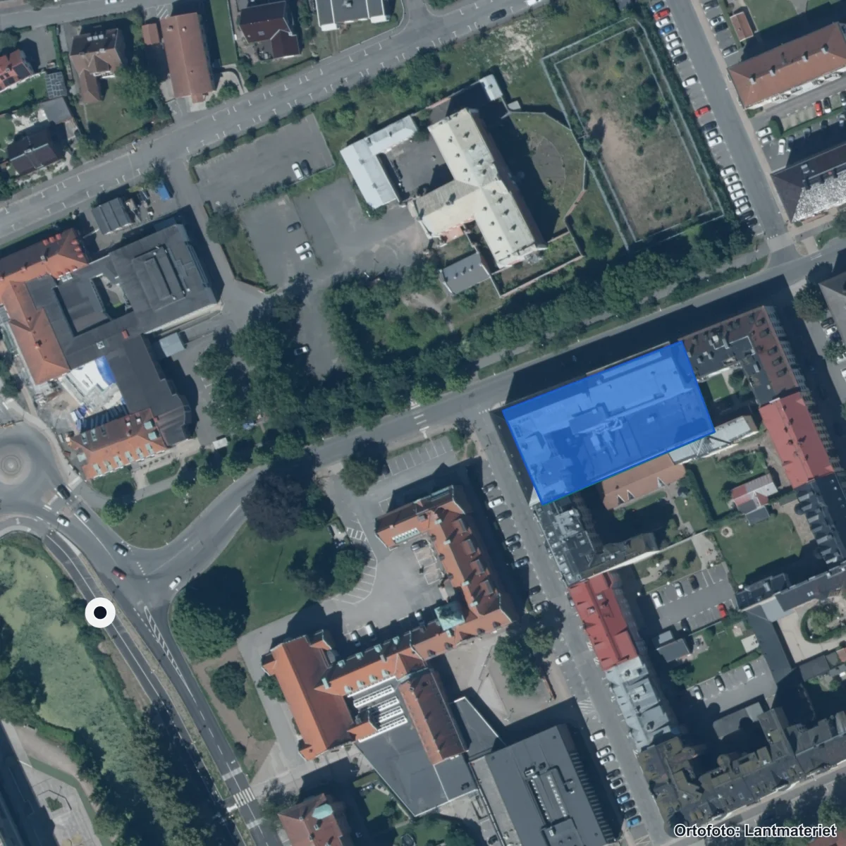 Flygbild över Sfi, ortofoto från Lantmäteriet