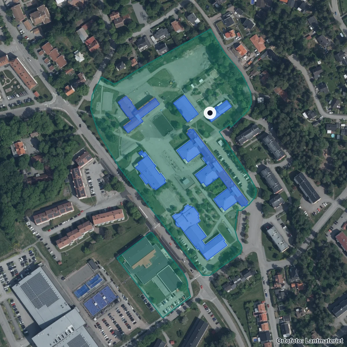 Aerial view of Sjögrenska, orthophoto from Lantmäteriet
