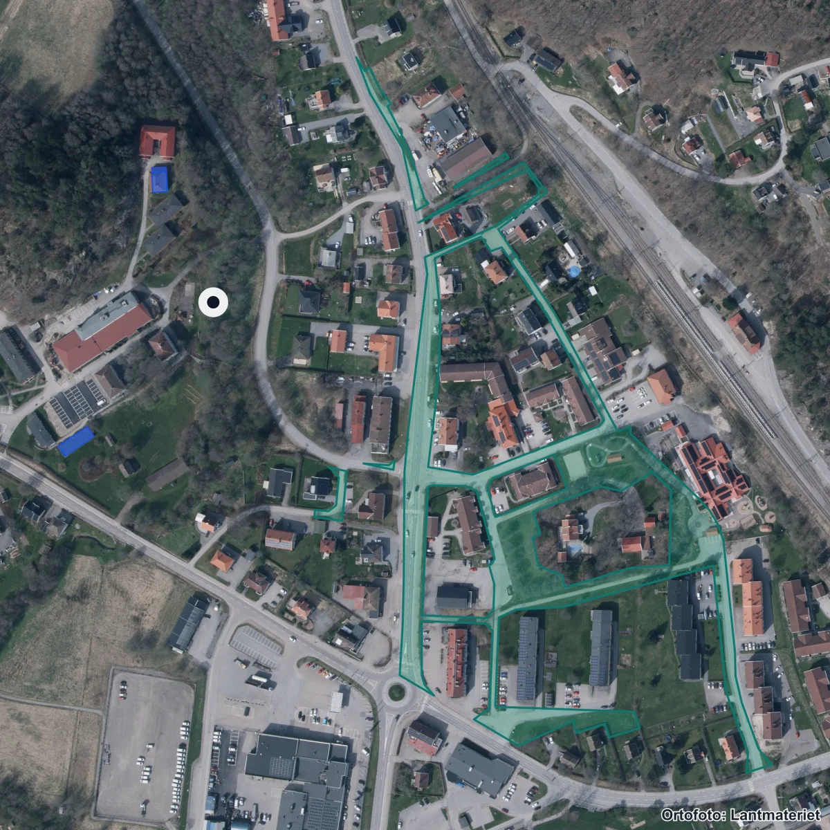 Aerial view of Naturbruk Väst, orthophoto from Lantmäteriet