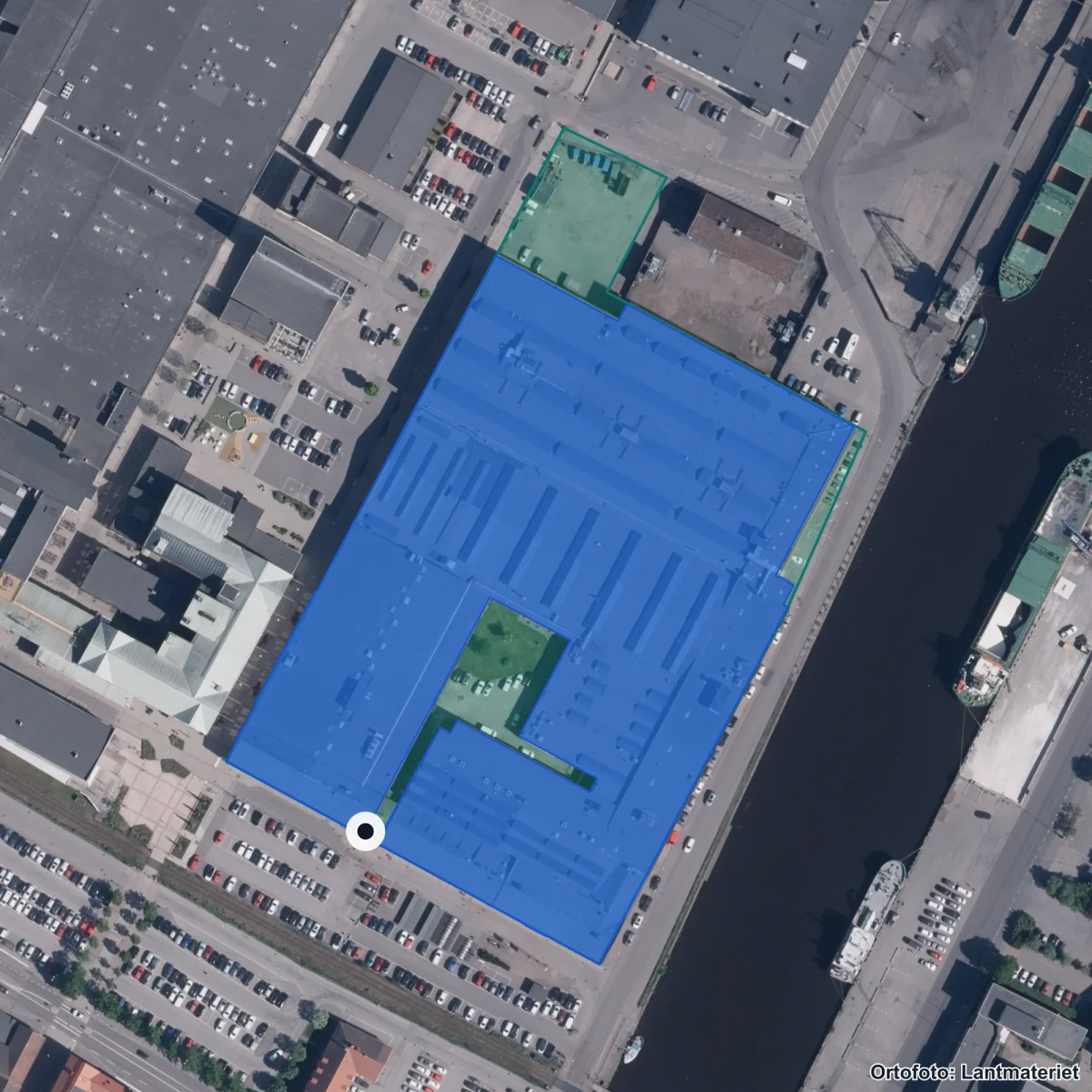 Aerial view of Campus Lidköping, komvux, orthophoto from Lantmäteriet