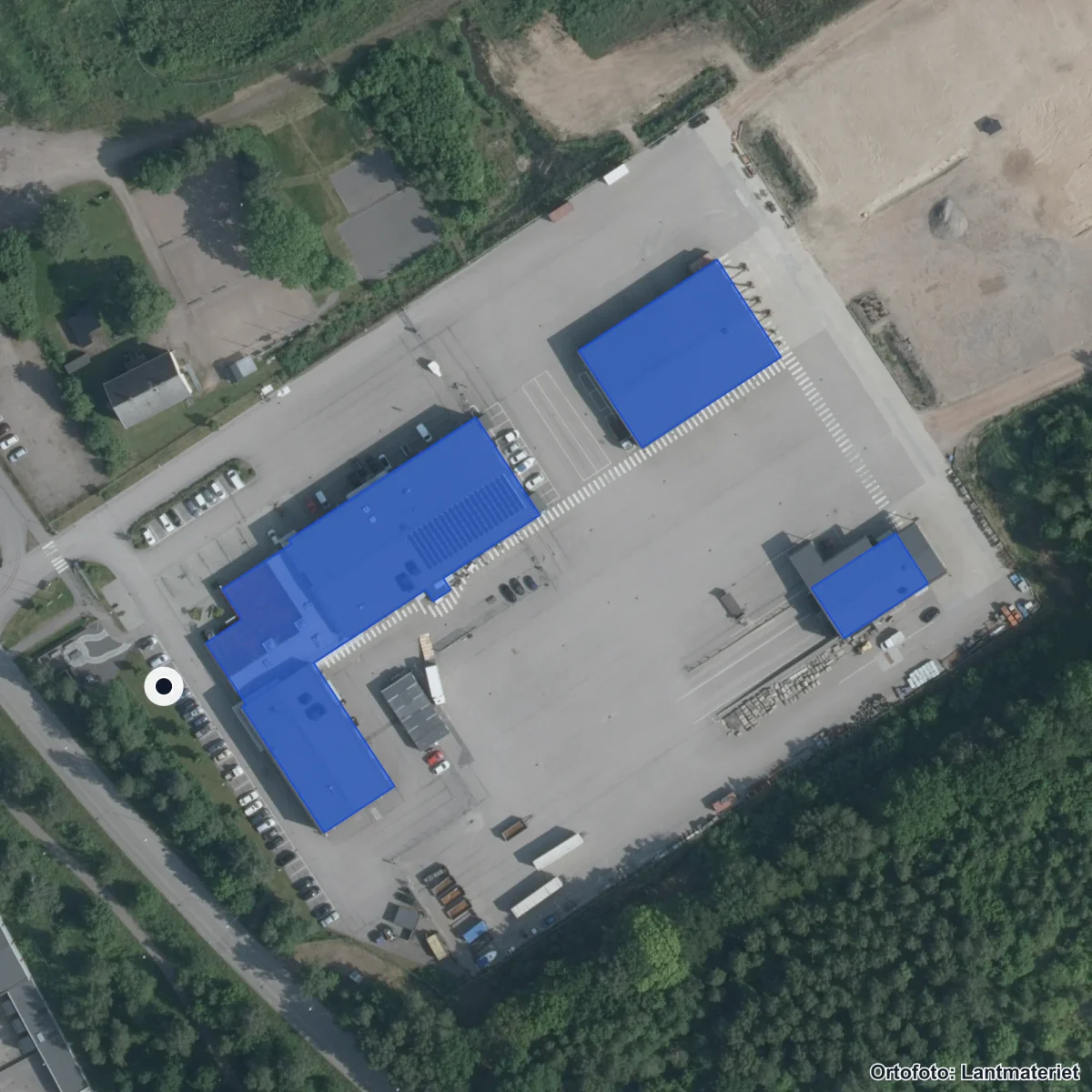 Aerial view of Sannarpsgymnasiet, orthophoto from Lantmäteriet